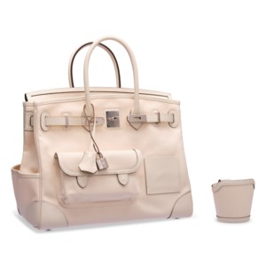 A LIMITED EDITION NATA CANVAS & SWIFT LEATHER CARGO BIRKIN 35 WITH PALLADIUM HARDWARE 2 A LIMITED EDITION NATA CANVAS & SWIFT LEATHER CARGO BIRKIN 35 WITH PALLADIUM HARDWARE - Image 2