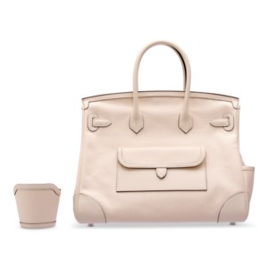 A LIMITED EDITION NATA CANVAS & SWIFT LEATHER CARGO BIRKIN 35 WITH PALLADIUM HARDWARE 3 A LIMITED EDITION NATA CANVAS & SWIFT LEATHER CARGO BIRKIN 35 WITH PALLADIUM HARDWARE - Image 3