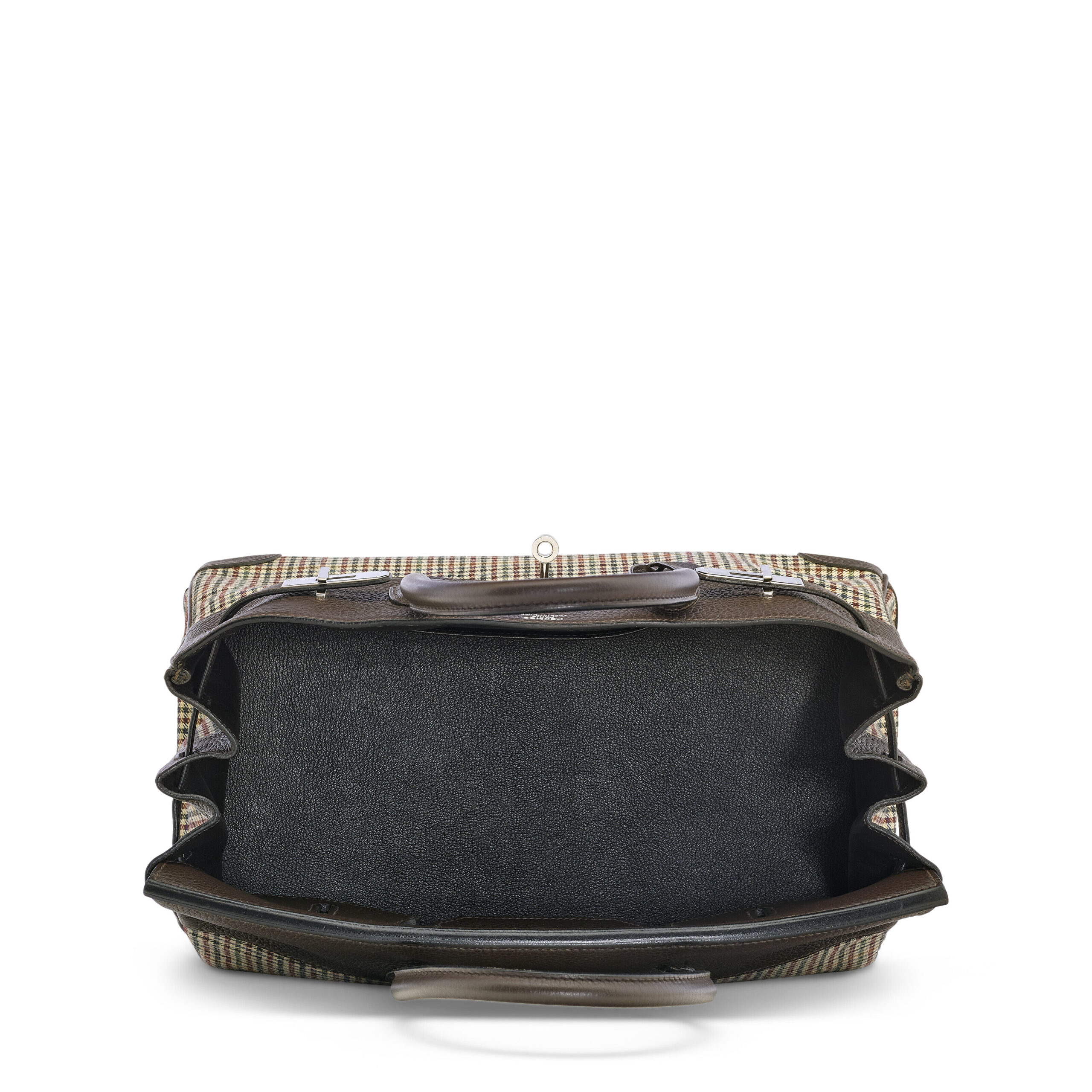 A LIMITED EDITION ÉBÈNE TOGO LEATHER & PLAID WOOL BIRKIN 35 WITH PALLADIUM HARDWARE 5 A LIMITED EDITION ÉBÈNE TOGO LEATHER & PLAID WOOL BIRKIN 35 WITH PALLADIUM HARDWARE - Image 5