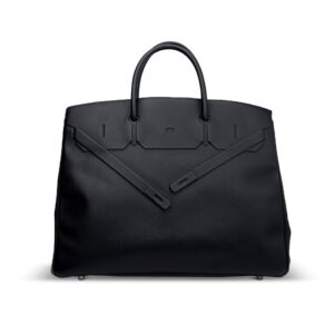 A LIMITED EDITION BLACK SWIFT LEATHER SHADOW BIRKIN 40 WITH PALLADIUM HARDWARE
