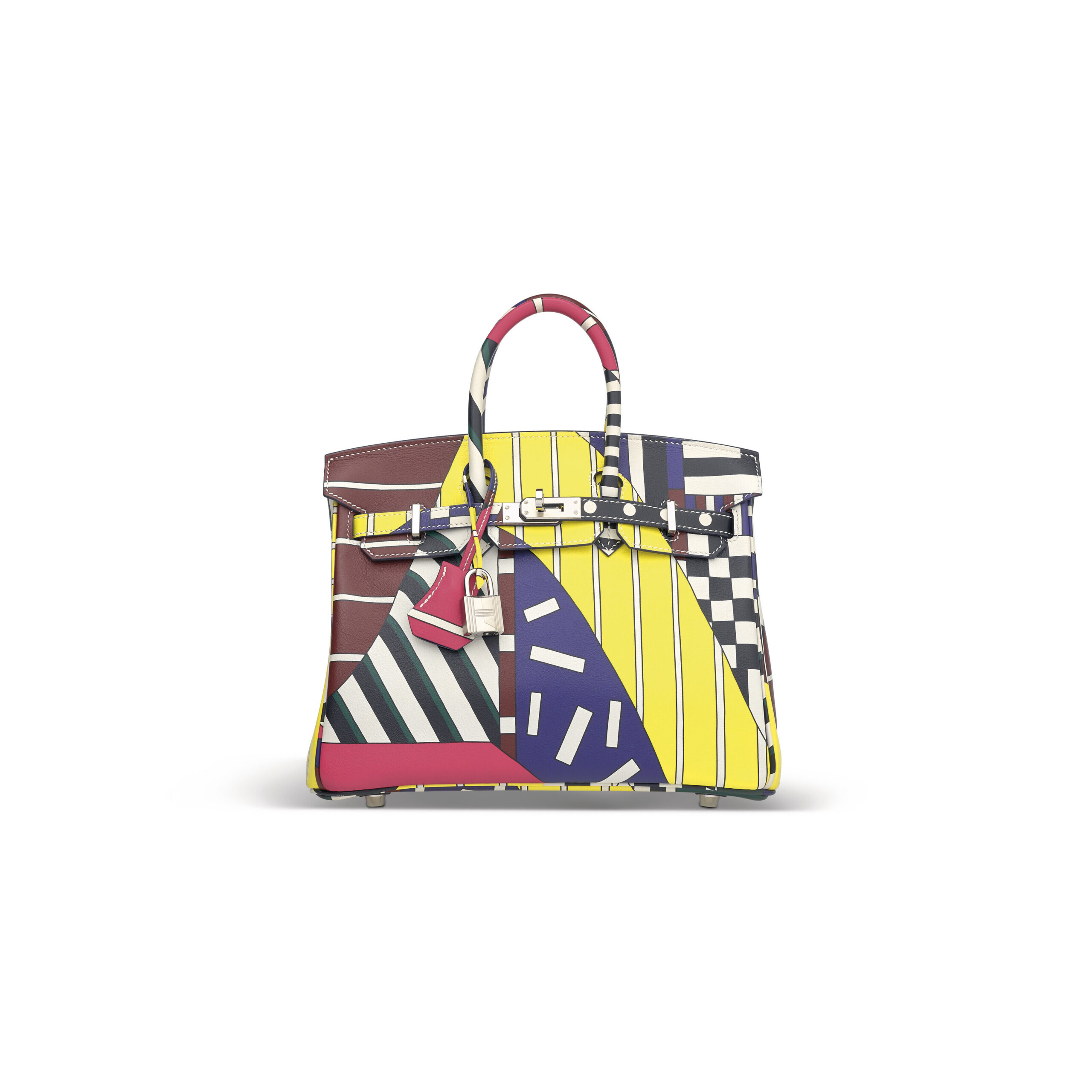 A LIMITED EDITION MULTICOLOUR SWIFT LEATHER ONE TWO THREE & AWAY WE GO BIRKIN 25 WITH PALLADIUM HARDWARE BY NIGEL PEAKE 3 A LIMITED EDITION MULTICOLOUR SWIFT LEATHER ONE TWO THREE & AWAY WE GO BIRKIN 25 WITH PALLADIUM HARDWARE BY NIGEL PEAKE - Image 3