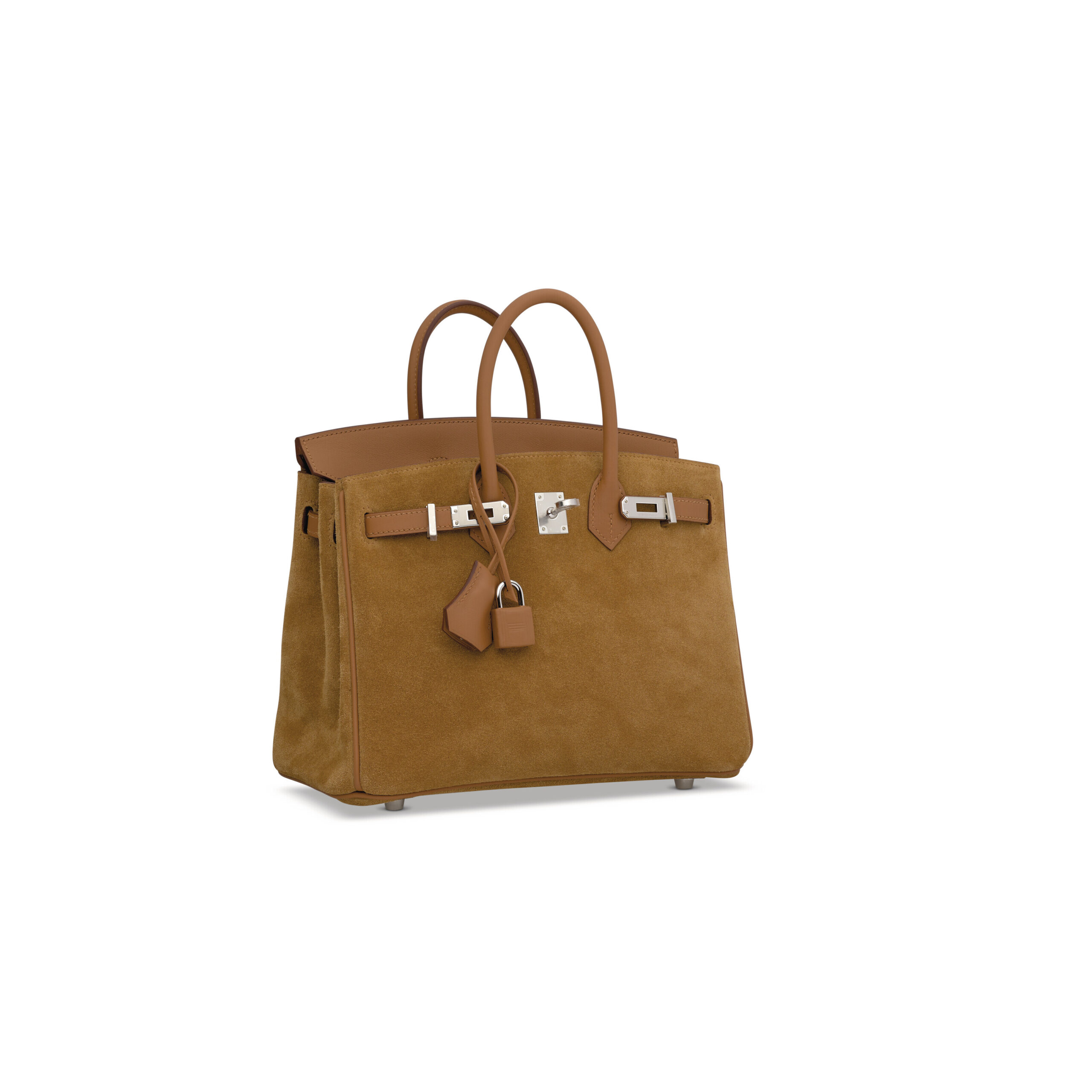 A LIMITED EDITION CHAMOIS VEAU GRIZZLY LEATHER & GOLD SWIFT LEATHER BIRKIN 25 WITH PALLADIUM HARDWARE 3 A LIMITED EDITION CHAMOIS VEAU GRIZZLY LEATHER & GOLD SWIFT LEATHER BIRKIN 25 WITH PALLADIUM HARDWARE - Image 3