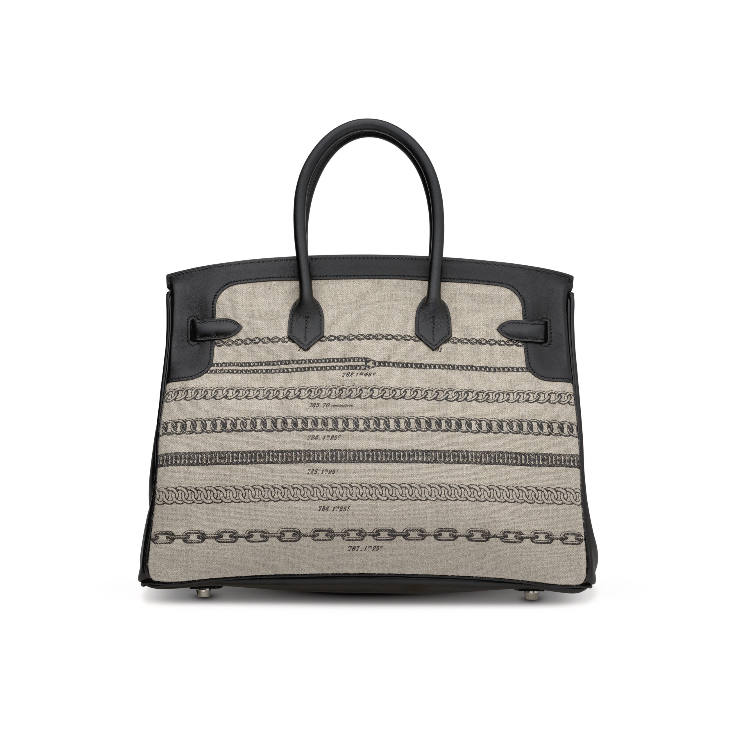 A LIMITED EDITION TOILE DE CAMP DÉCHAÎNÉE & BLACK SWIFT LEATHER BIRKIN 35 WITH PALLADIUM HARDWARE 3 A LIMITED EDITION TOILE DE CAMP DÉCHAÎNÉE & BLACK SWIFT LEATHER BIRKIN 35 WITH PALLADIUM HARDWARE - Image 3