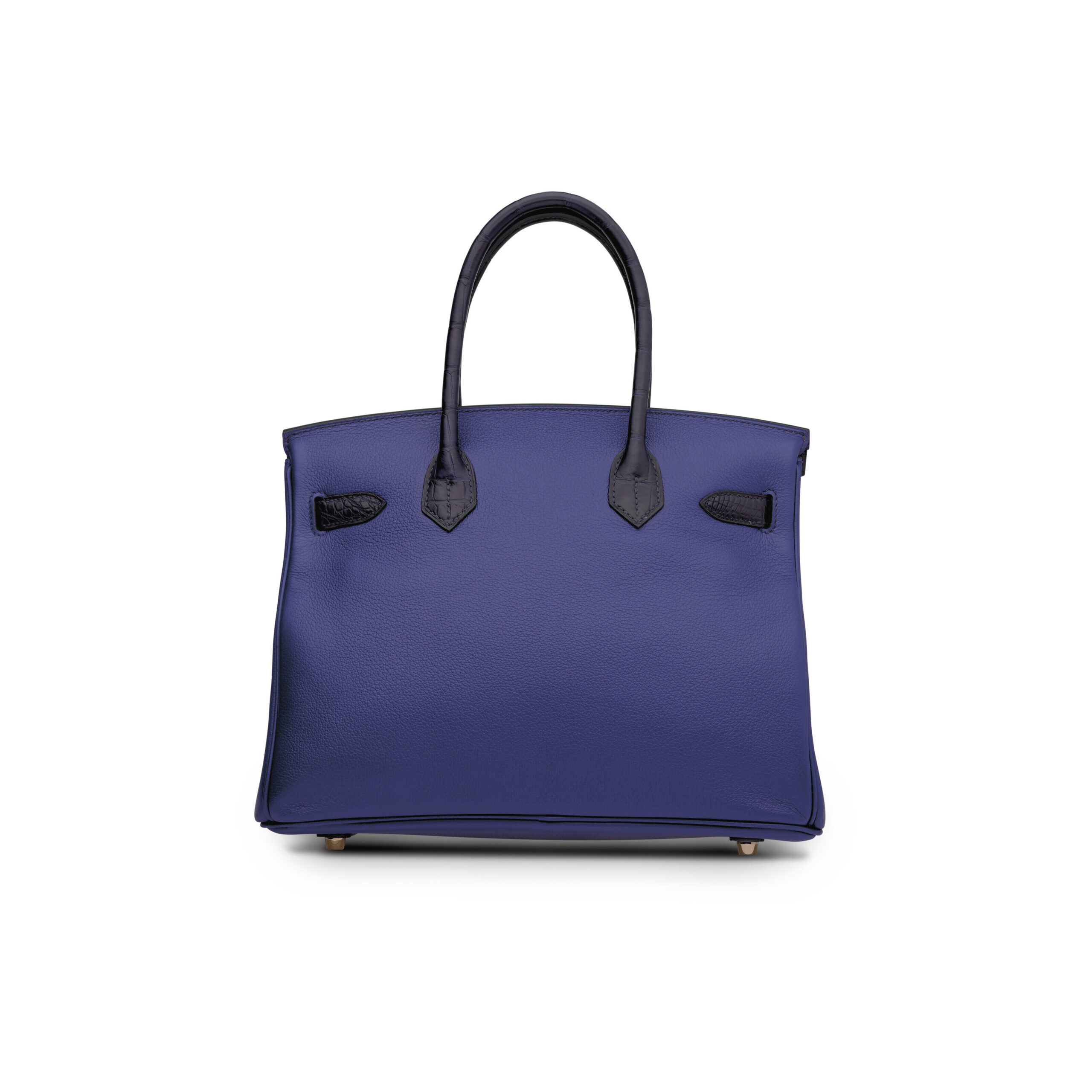 A LIMITED EDITION MATTE BLEU MARINE ALLIGATOR & BLEU SAPHIR NOVILLO LEATHER TOUCH BIRKIN 30 WITH ROSE GOLD HARDWARE - Image 2