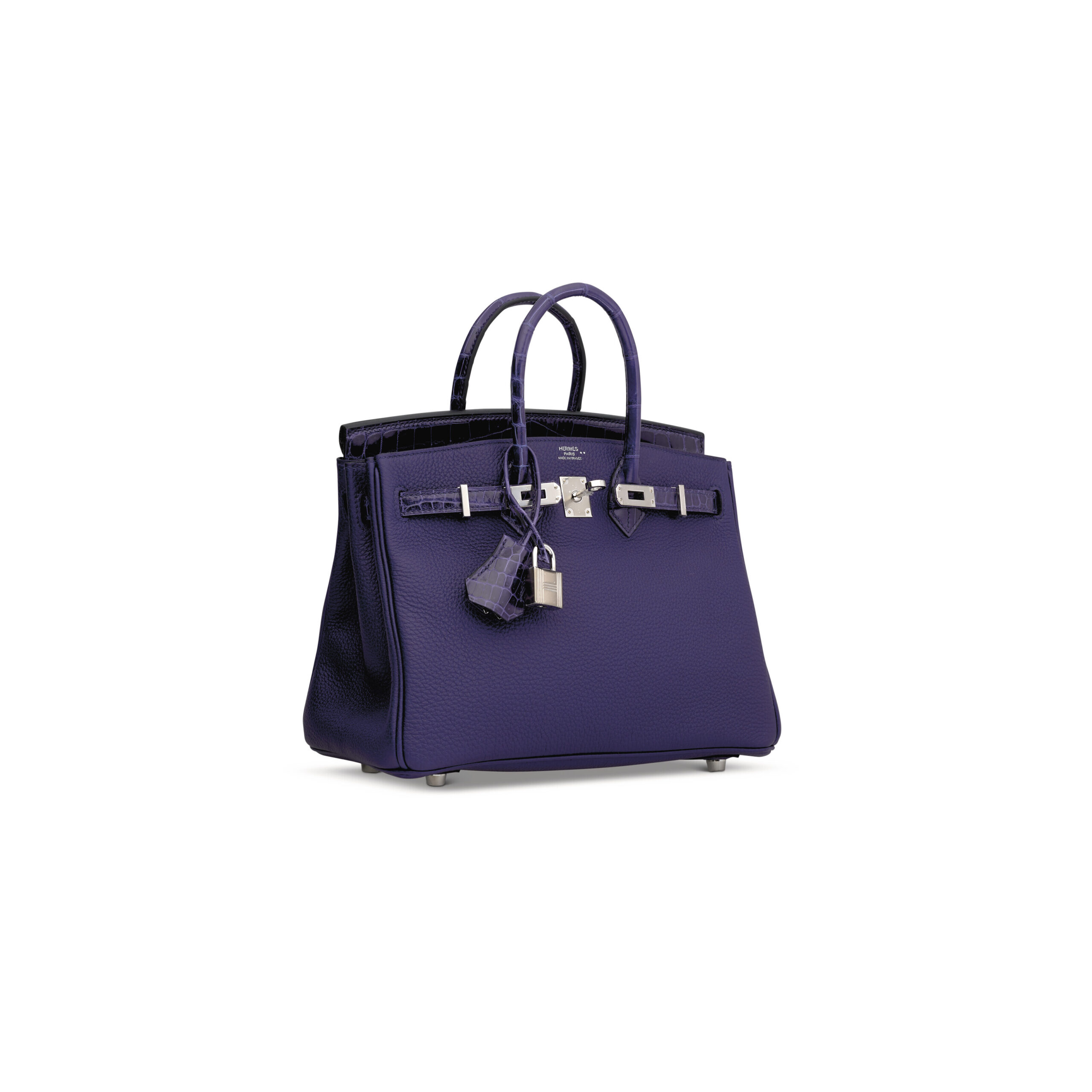 A LIMITED EDITION SHINY BLEU ENCRE NILOTICUS CROCODILE & TOGO LEATHER TOUCH BIRKIN 25 WITH PALLADIUM HARDWARE - Image 3