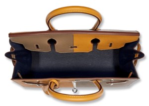 A LIMITED EDITION SESAME, ÉTOUPE & BLEU INDIGO EPSOM LEATHER SELLIER CASAQUE BIRKIN 30 WITH PALLADIUM HARDWARE 4 A LIMITED EDITION SESAME, ÉTOUPE & BLEU INDIGO EPSOM LEATHER SELLIER CASAQUE BIRKIN 30 WITH PALLADIUM HARDWARE - Image 4