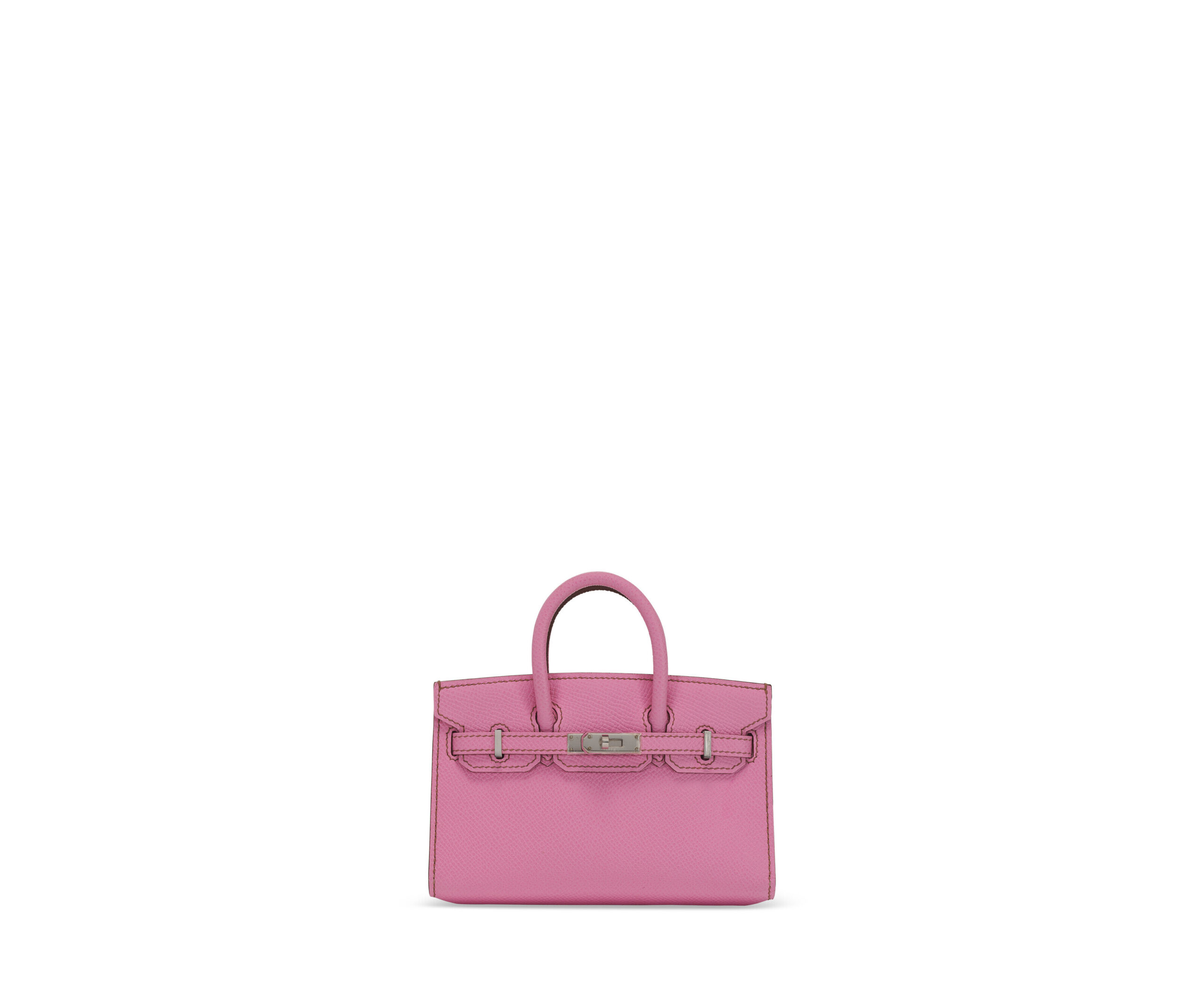A LIMITED EDITION CANDY COLLECTION PINK 5P EPSOM LEATHER MICRO MINI BIRKIN WITH PALLADIUM HARDWARE 1 A LIMITED EDITION CANDY COLLECTION PINK 5P EPSOM LEATHER MICRO MINI BIRKIN WITH PALLADIUM HARDWARE