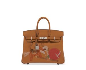 A LIMITED EDITION BISCUIT SWIFT LEATHER IN & OUT BIRKIN 25 WITH PALLADIUM HARDWARE