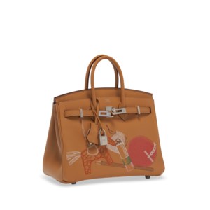 A LIMITED EDITION BISCUIT SWIFT LEATHER IN & OUT BIRKIN 25 WITH PALLADIUM HARDWARE 2 A LIMITED EDITION BISCUIT SWIFT LEATHER IN & OUT BIRKIN 25 WITH PALLADIUM HARDWARE - Image 2