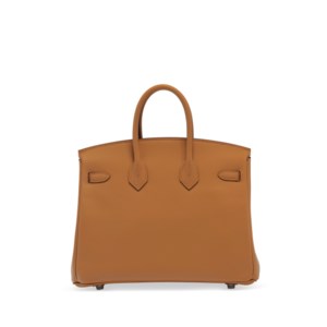 A LIMITED EDITION BISCUIT SWIFT LEATHER IN & OUT BIRKIN 25 WITH PALLADIUM HARDWARE 3 A LIMITED EDITION BISCUIT SWIFT LEATHER IN & OUT BIRKIN 25 WITH PALLADIUM HARDWARE - Image 3