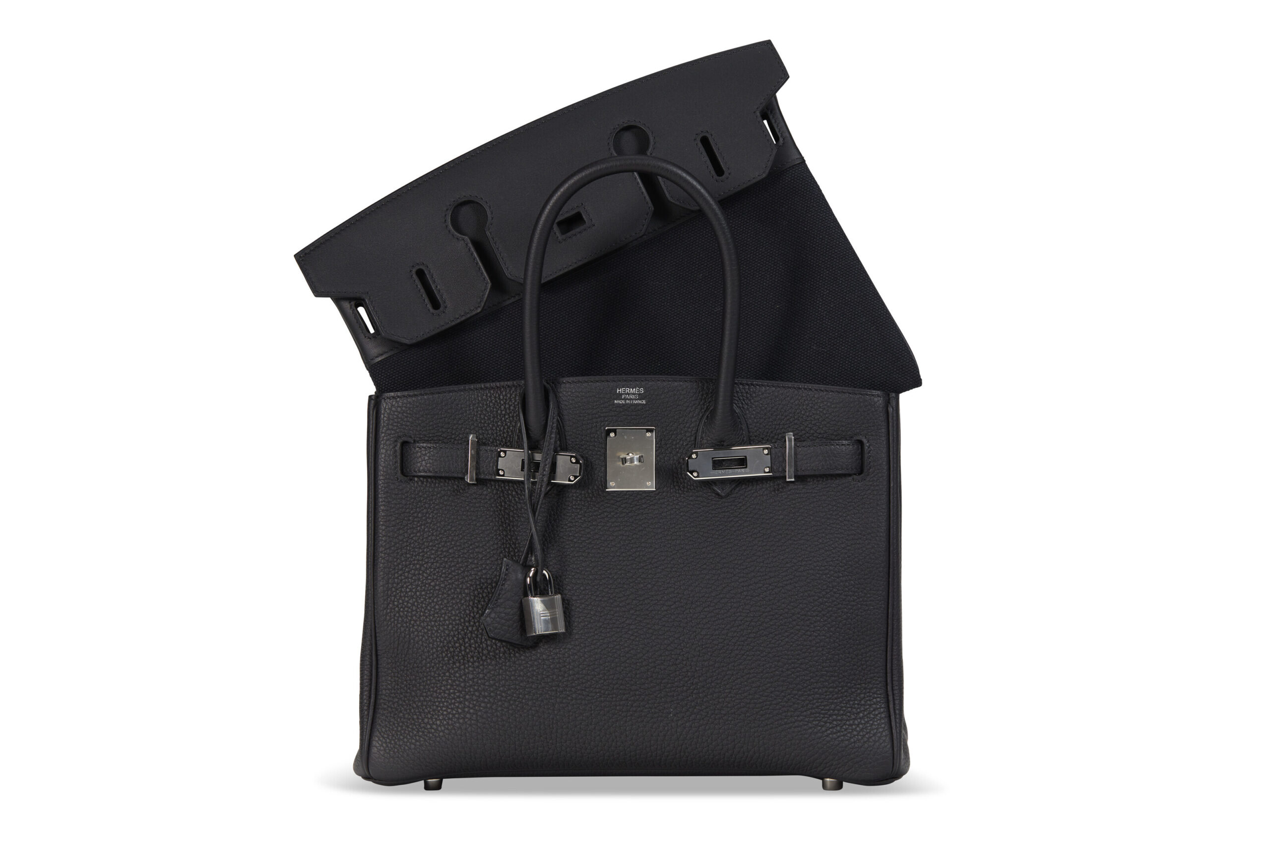 A LIMITED EDITION BLACK TOGO LEATHER, SWIFT & TOILE 3 IN 1 BIRKIN 30 WITH PALLADIUM HARDWARE - Image 2