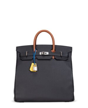A LIMITED EDITION BLACK, GOLD, BLEU ROYAL & JAUNE CITRON TOGO LEATHER HAC BIRKIN 40 WITH PALLADIUM HARDWARE