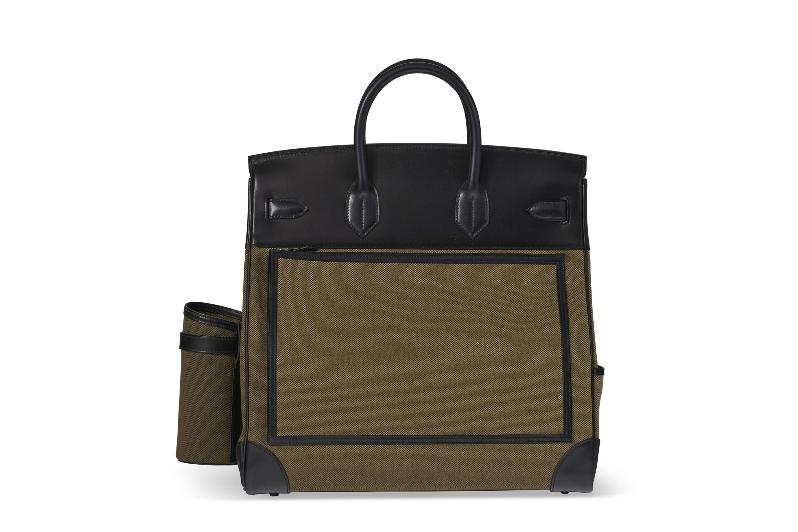 A LIMITED EDITION VERT OLIVE TOILE H & BLACK EVERCALF LEATHER CARGO HAC BIRKIN 40 WITH PALLADIUM HARDWARE - Image 5