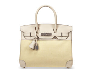 A LIMITED EDITION NATA SWIFT LEATHER & JAUNE POUSSIN TOILE H BIRKIN 30 WITH PALLADIUM HARDWARE