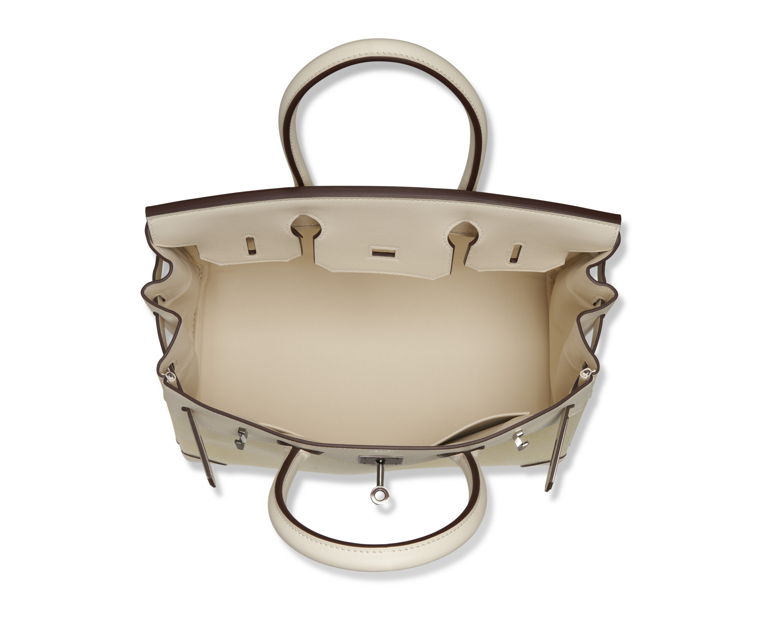 A LIMITED EDITION NATA SWIFT LEATHER & JAUNE POUSSIN TOILE H BIRKIN 30 WITH PALLADIUM HARDWARE 5 A LIMITED EDITION NATA SWIFT LEATHER & JAUNE POUSSIN TOILE H BIRKIN 30 WITH PALLADIUM HARDWARE - Image 5