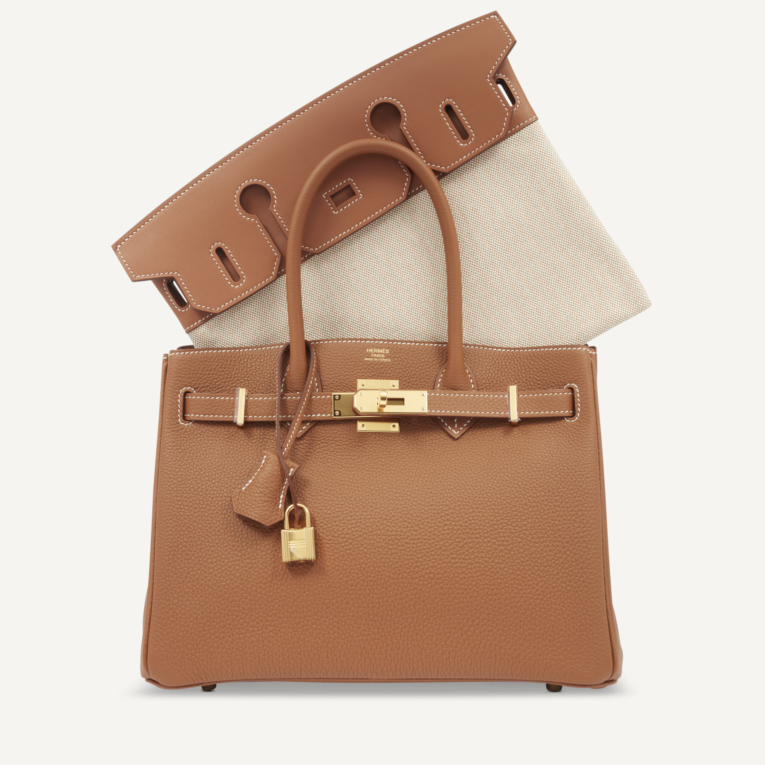 A LIMITED EDITION GOLD TOGO, SWIFT LEATHER AND TOILE H CANVAS 3 IN 1 BIRKIN 30 WITH GOLD HARDWARE 2 A LIMITED EDITION GOLD TOGO, SWIFT LEATHER AND TOILE H CANVAS 3 IN 1 BIRKIN 30 WITH GOLD HARDWARE - Image 2