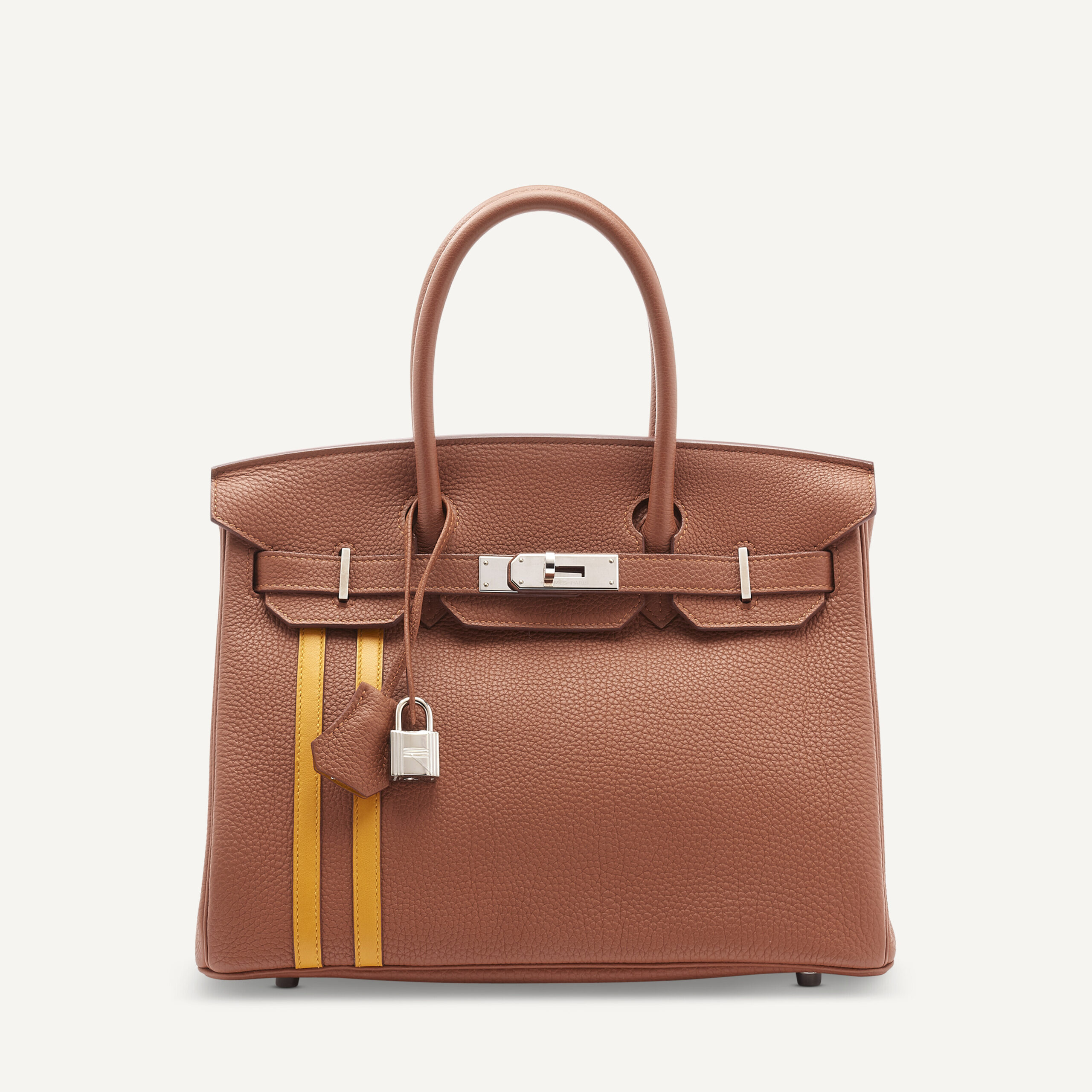 A LIMITED EDITION GOLD & AMBRE TOGO LEATHER OFFICIER BIRKIN 30 WITH PALLADIUM HARDWARE 1 A LIMITED EDITION GOLD & AMBRE TOGO LEATHER OFFICIER BIRKIN 30 WITH PALLADIUM HARDWARE