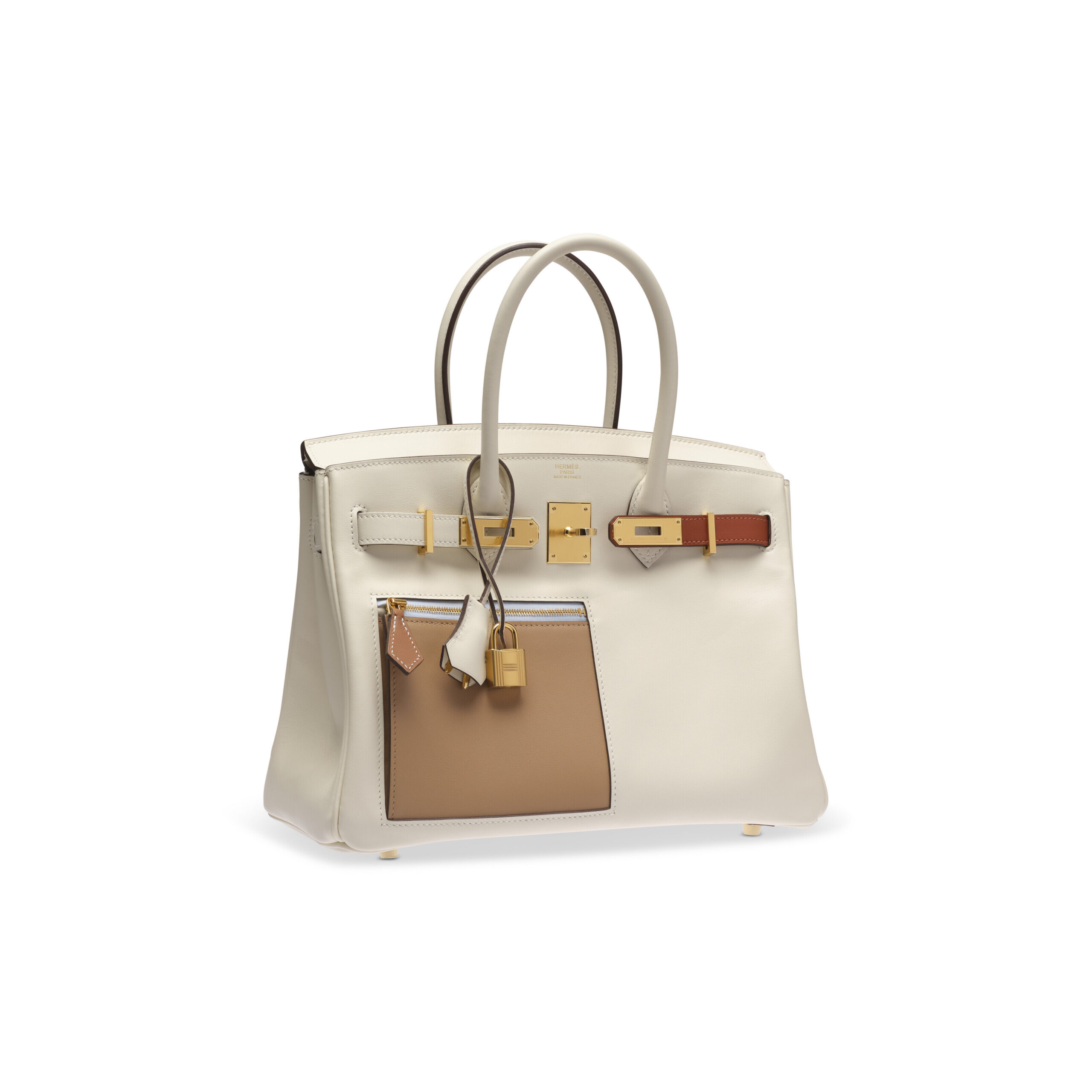 A LIMITED EDITION NATA, CHAI, CUIVRE, LIME & MAUVE SYLVESTRE SWIFT LEATHER COLORMATIC BIRKIN 30 WITH GOLD HARDWARE 5 A LIMITED EDITION NATA, CHAI, CUIVRE, LIME & MAUVE SYLVESTRE SWIFT LEATHER COLORMATIC BIRKIN 30 WITH GOLD HARDWARE - Image 5