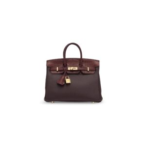 A LIMITED EDITION MATTE ROUGE SELLIER ALLIGATOR & TOGO LEATHER TOUCH BIRKIN 25 WITH GOLD HARDWARE