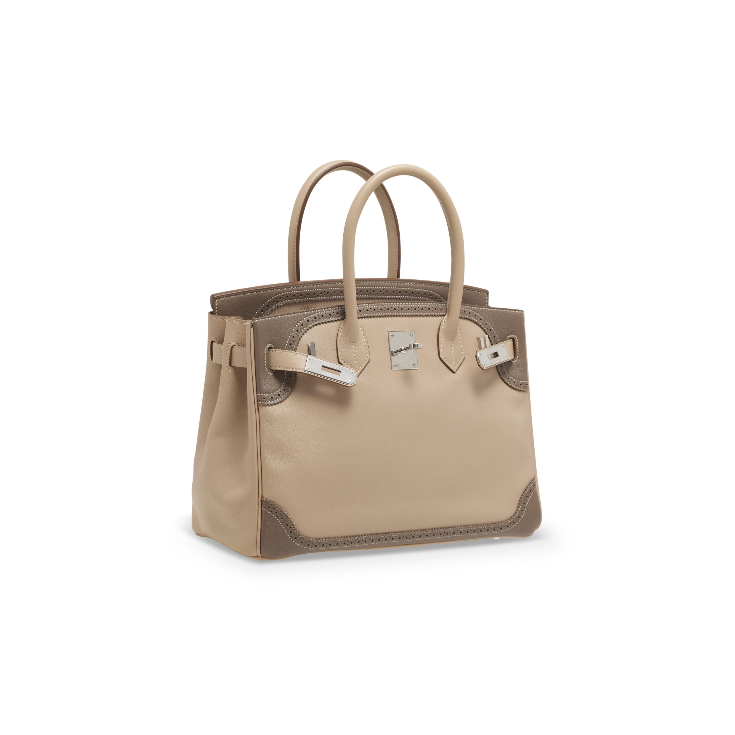 A LIMITED EDITION ARGILE & ÉTOUPE SWIFT LEATHER GHILLIES BIRKIN 30 WITH PALLADIUM HARDWARE 3 A LIMITED EDITION ARGILE & ÉTOUPE SWIFT LEATHER GHILLIES BIRKIN 30 WITH PALLADIUM HARDWARE - Image 3