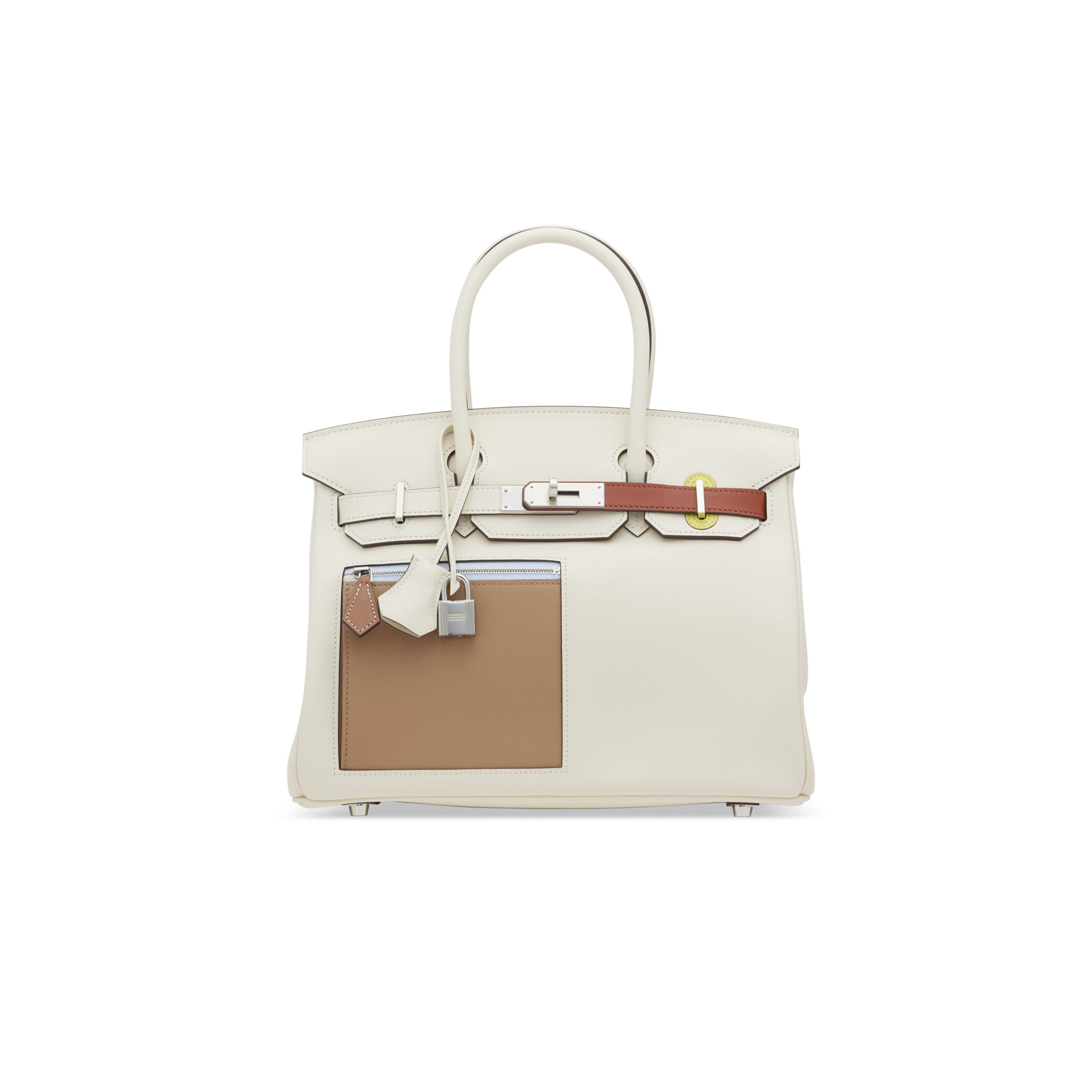 A LIMITED EDITION NATA, CHAI, CUIVRE, LIME & MAUVE SYLVESTRE SWIFT LEATHER COLORMATIC BIRKIN 30 WITH PALLADIUM HARDWARE