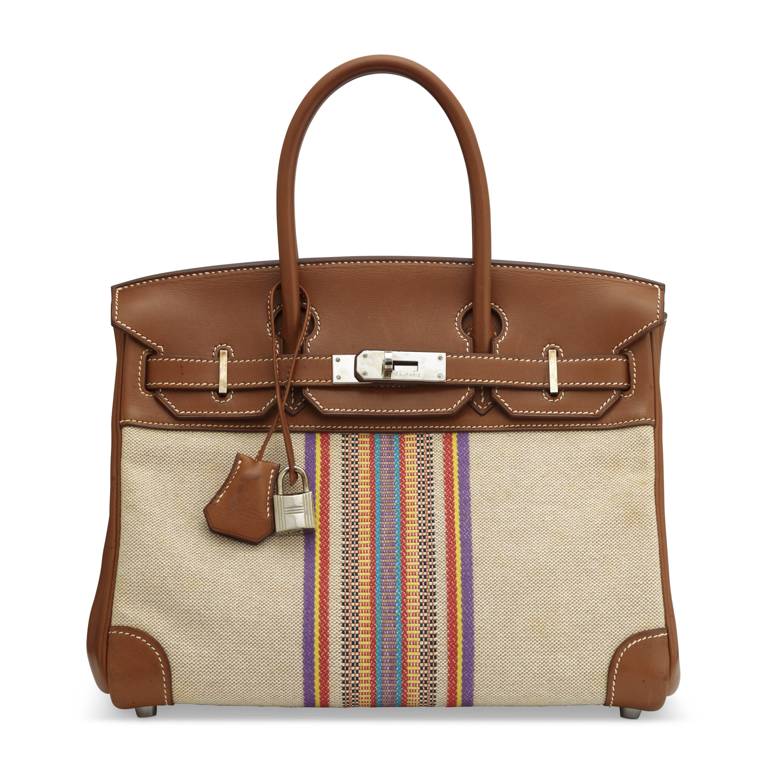 A LIMITED EDITION FAUVE BARÉNIA & CANVAS GANGES BIRKIN 30 WITH PALLADIUM HARDWARE - Image 6