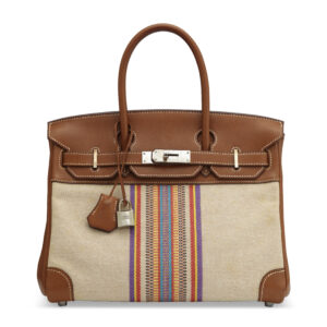 A LIMITED EDITION FAUVE BARÉNIA & CANVAS GANGES BIRKIN 30 WITH PALLADIUM HARDWARE