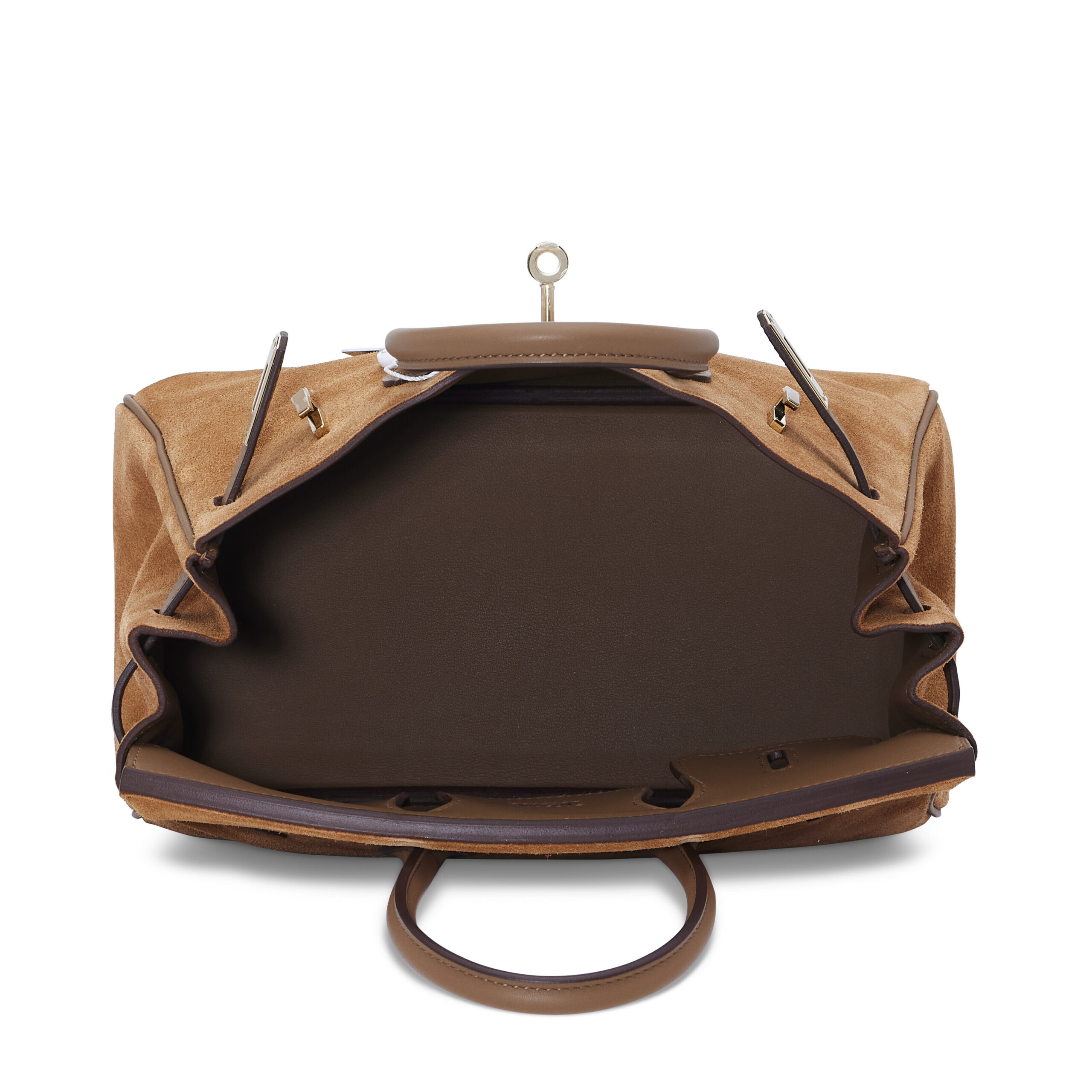 A LIMITED EDITION CHAMOIS VEAU GRIZZLY LEATHER & ALEZAN SWIFT LEATHER BIRKIN 25 WITH PERMABRASS HARDWARE - Image 3