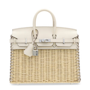 A LIMITED EDITION NATA SWIFT LEATHER & OSIER PICNIC BIRKIN 25 WITH PALLADIUM HARDWARE