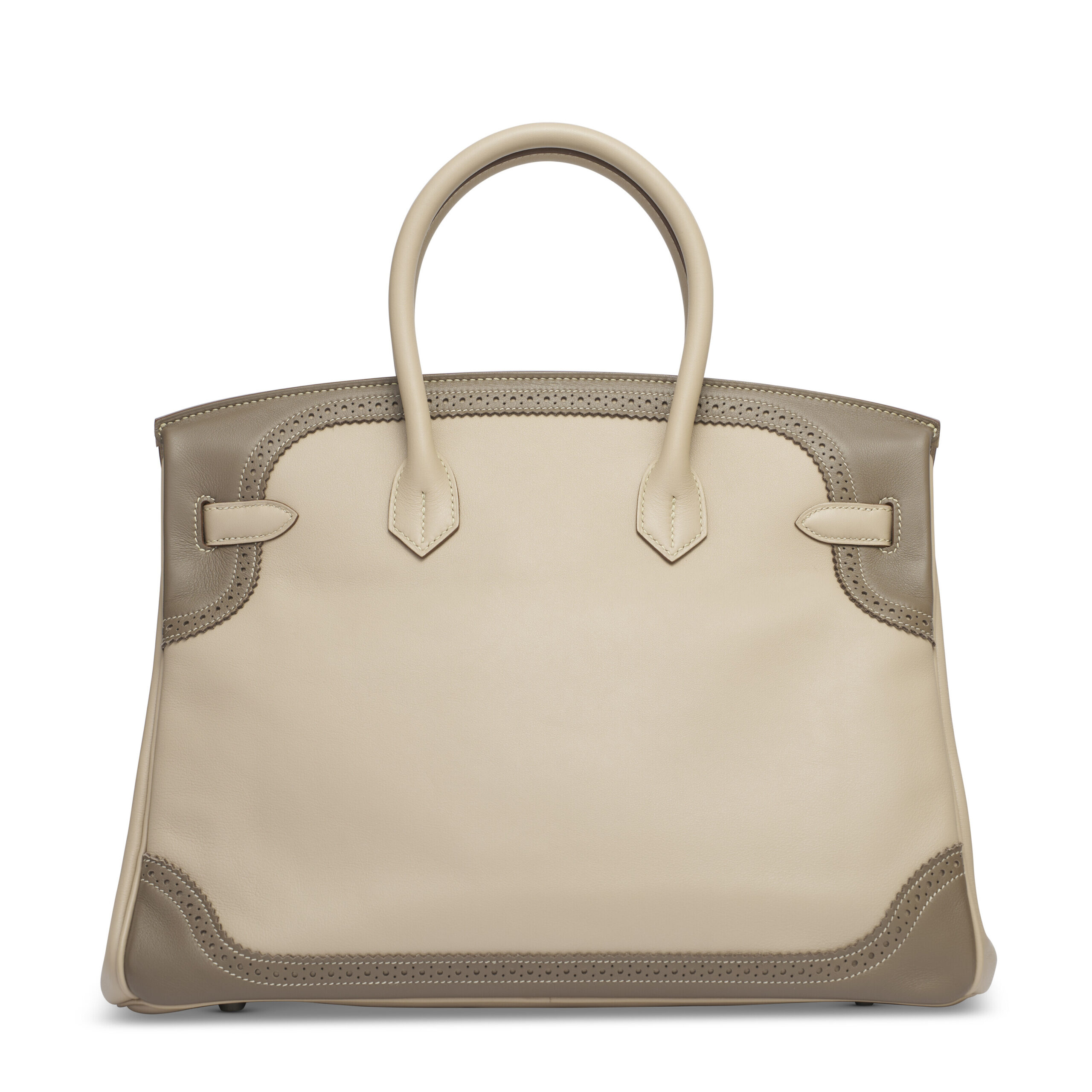 A LIMITED EDITION ARGILE & ÉTOUPE SWIFT LEATHER GHILLIES BIRKIN 35 WITH PALLADIUM HARDWARE 3 A LIMITED EDITION ARGILE & ÉTOUPE SWIFT LEATHER GHILLIES BIRKIN 35 WITH PALLADIUM HARDWARE - Image 3