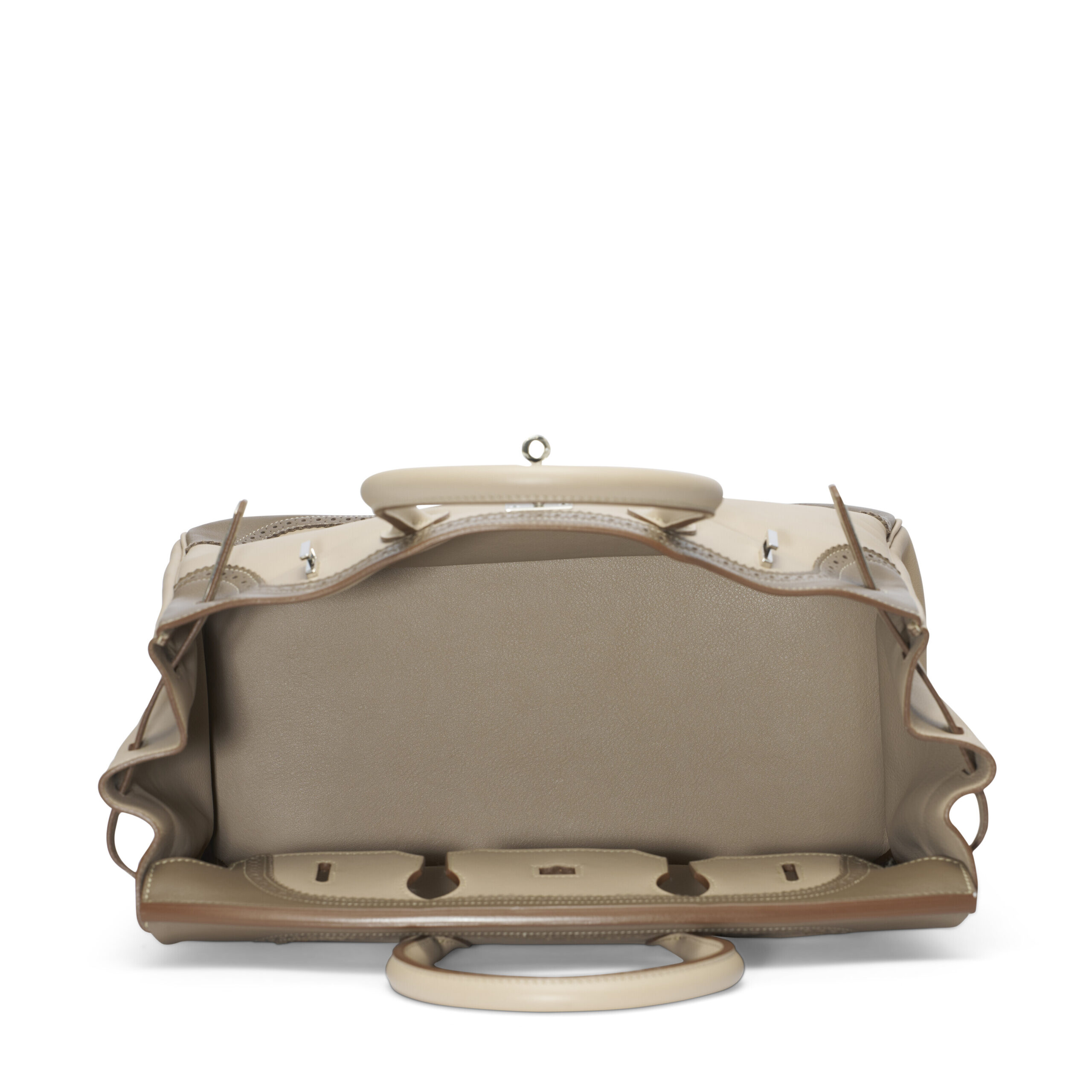 A LIMITED EDITION ARGILE & ÉTOUPE SWIFT LEATHER GHILLIES BIRKIN 35 WITH PALLADIUM HARDWARE 5 A LIMITED EDITION ARGILE & ÉTOUPE SWIFT LEATHER GHILLIES BIRKIN 35 WITH PALLADIUM HARDWARE - Image 5