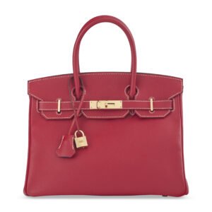 A LIMITED EDITION ROUGE CASAQUE EPSOM LEATHER & BLEU THALASSA CANDY BIRKIN 30 WITH PERMABRASS HARDWARE