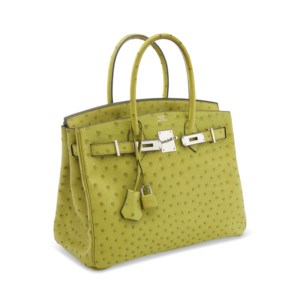 A VERT ANIS OSTRICH BIRKIN 30 WITH PALLADIUM HARDWARE 2 A VERT ANIS OSTRICH BIRKIN 30 WITH PALLADIUM HARDWARE - Image 2