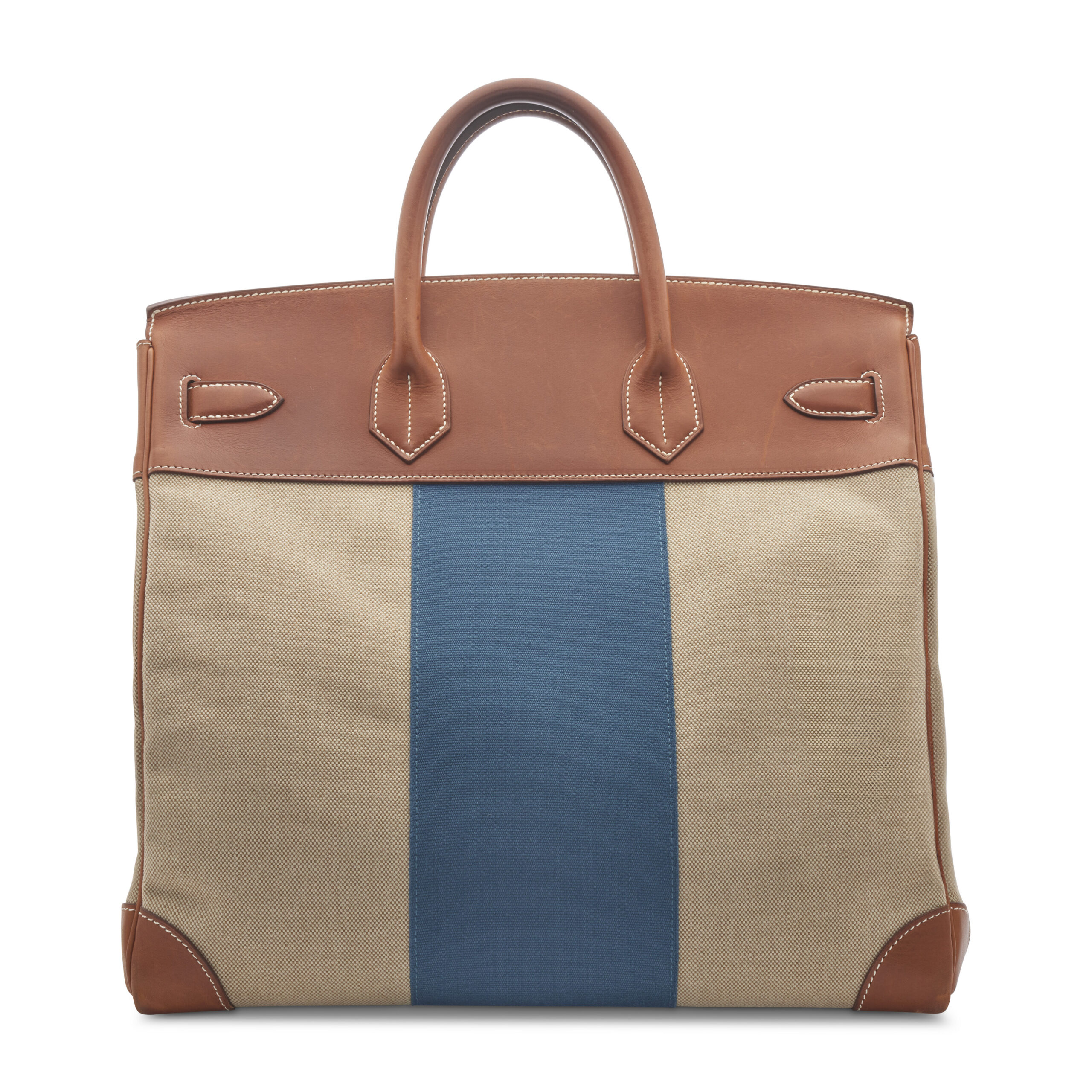 A LIMITED EDITION BARÉNIA, BLEU DE GALICE & FICELLE TOILE H FLAG HAC BIRKIN 40 WITH GOLD HARDWARE - Image 4