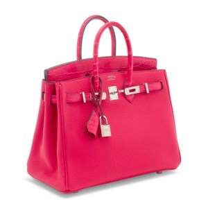 A LIMITED EDITION FRAMBOISE MATTE ALLIGATOR & TOGO LEATHER TOUCH BIRKIN 25 WITH PALLADIUM HARDWARE 2 A LIMITED EDITION FRAMBOISE MATTE ALLIGATOR & TOGO LEATHER TOUCH BIRKIN 25 WITH PALLADIUM HARDWARE - Image 2
