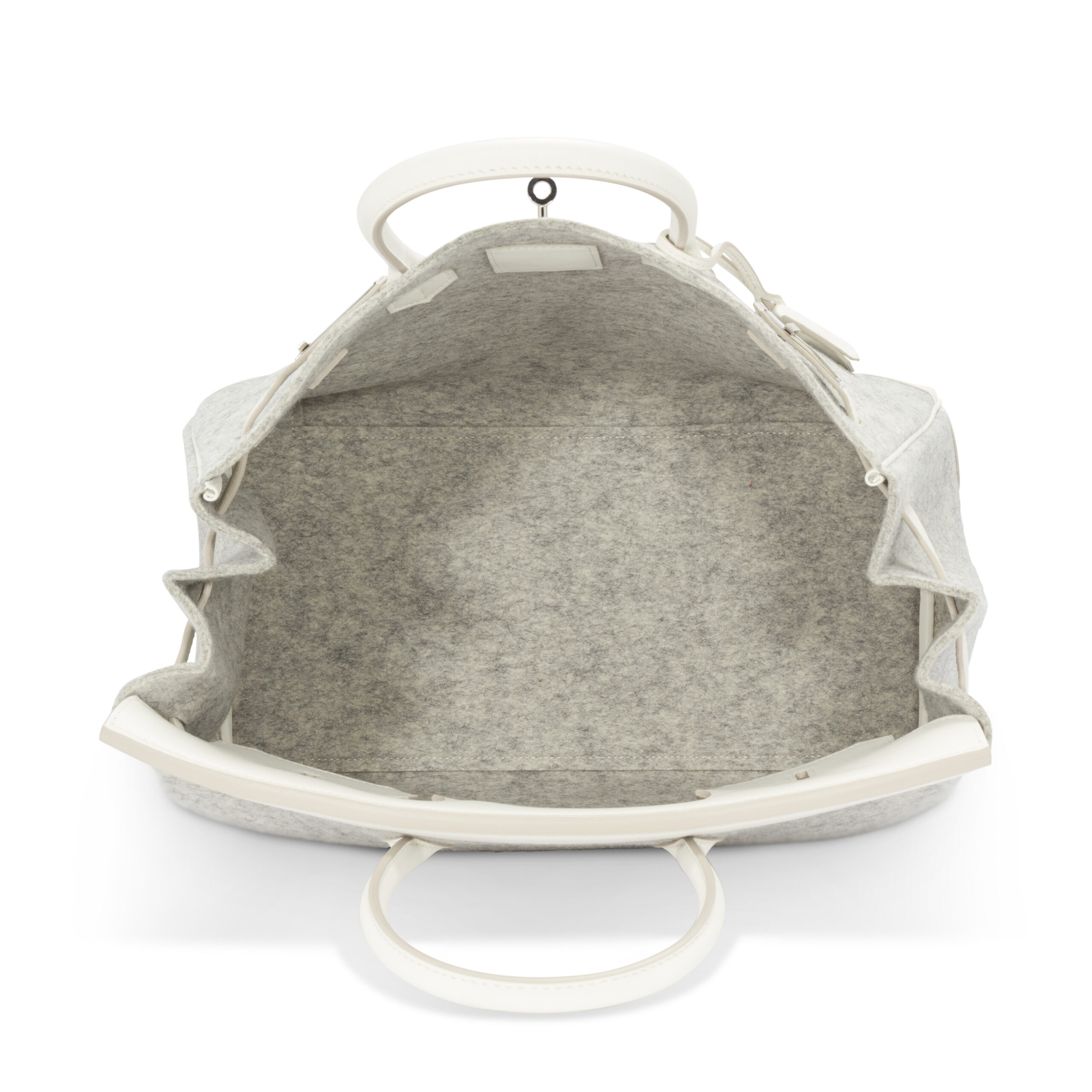 A LIMITED EDITION WHITE SWIFT LEATHER & GRIS CLAIR FEUTRE BIRKIN 35 WITH PALLADIUM HARDWARE 5 A LIMITED EDITION WHITE SWIFT LEATHER & GRIS CLAIR FEUTRE BIRKIN 35 WITH PALLADIUM HARDWARE - Image 5