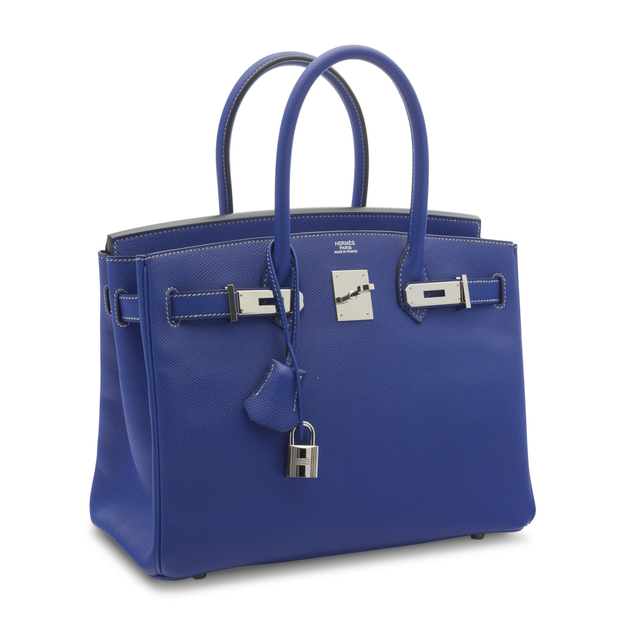 A LIMITED EDITION BLEU ÉLECTRIQUE & MYKONOS EPSOM LEATHER CANDY BIRKIN 30 WITH PALLADIUM HARDWARE 3 A LIMITED EDITION BLEU ÉLECTRIQUE & MYKONOS EPSOM LEATHER CANDY BIRKIN 30 WITH PALLADIUM HARDWARE - Image 3