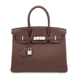 A LIMITED EDITION HAVANE & TERRE CUITE TOGO LEATHER VERSO BIRKIN 30 WITH PALLADIUM HARDWARE
