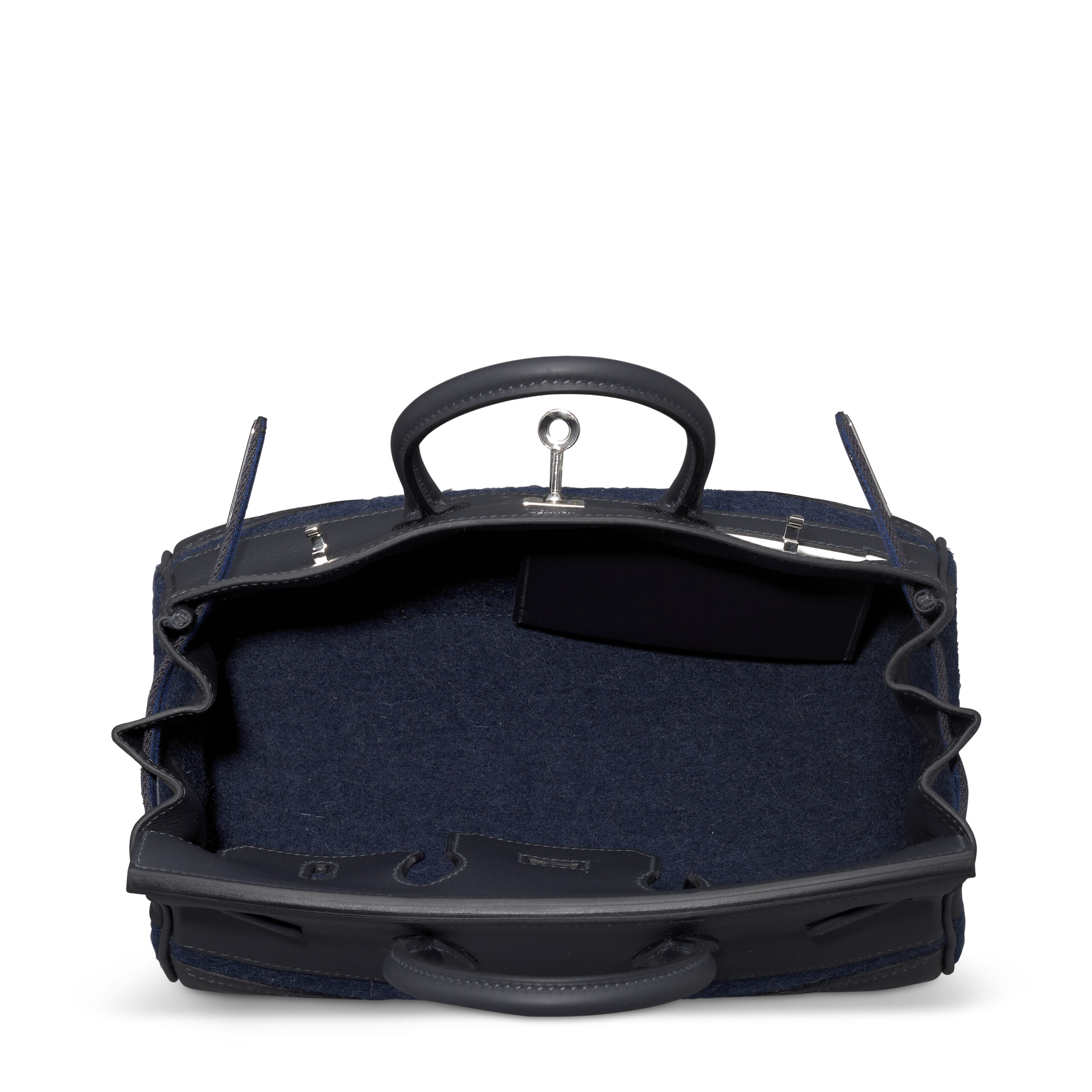 A LIMITED EDITION CABAN, BLEU NUIT SWIFT LEATHER & FEUTRE, NEW WHITE MILO LAMBSKIN GO TEAM BIRKIN 25 WITH PALLADIUM HARDWARE - Image 6