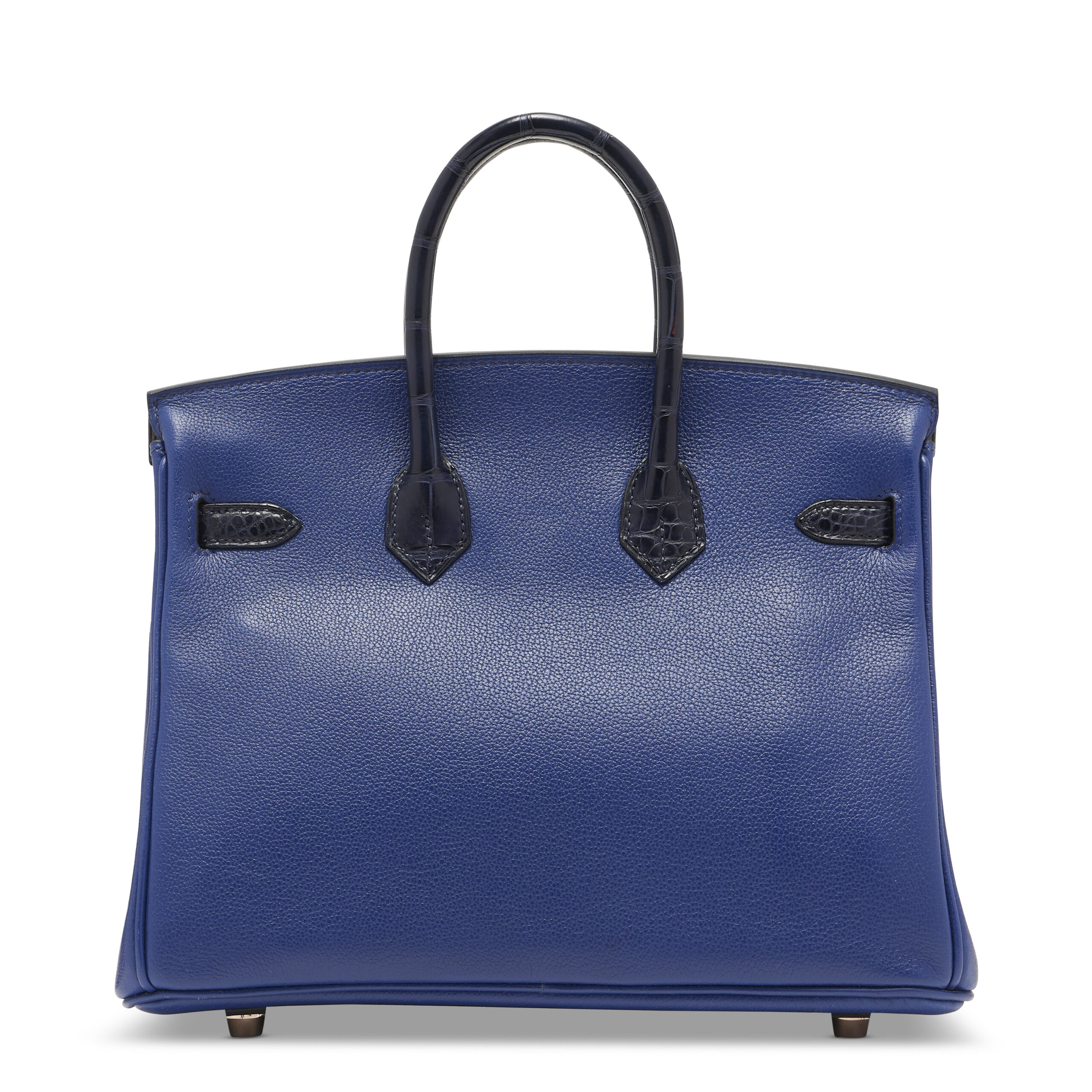 A LIMITED EDITION MATTE BLEU MARINE ALLIGATOR & BLEU SAPHIR NOVILLO LEATHER TOUCH BIRKIN 25 WITH ROSE GOLD HARDWARE 4 A LIMITED EDITION MATTE BLEU MARINE ALLIGATOR & BLEU SAPHIR NOVILLO LEATHER TOUCH BIRKIN 25 WITH ROSE GOLD HARDWARE - Image 4