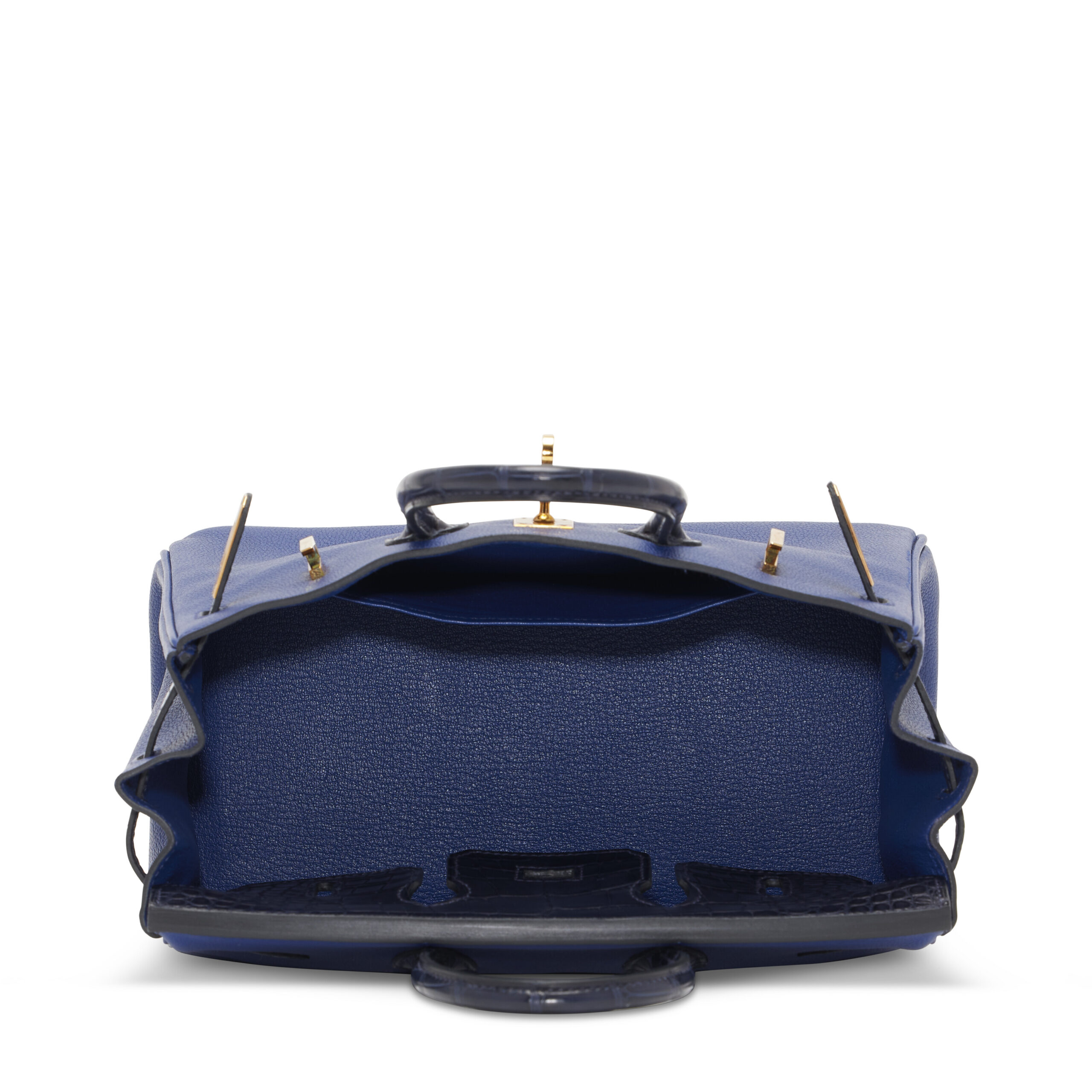 A LIMITED EDITION MATTE BLEU MARINE ALLIGATOR & BLEU SAPHIR NOVILLO LEATHER TOUCH BIRKIN 25 WITH ROSE GOLD HARDWARE 6 A LIMITED EDITION MATTE BLEU MARINE ALLIGATOR & BLEU SAPHIR NOVILLO LEATHER TOUCH BIRKIN 25 WITH ROSE GOLD HARDWARE - Image 6