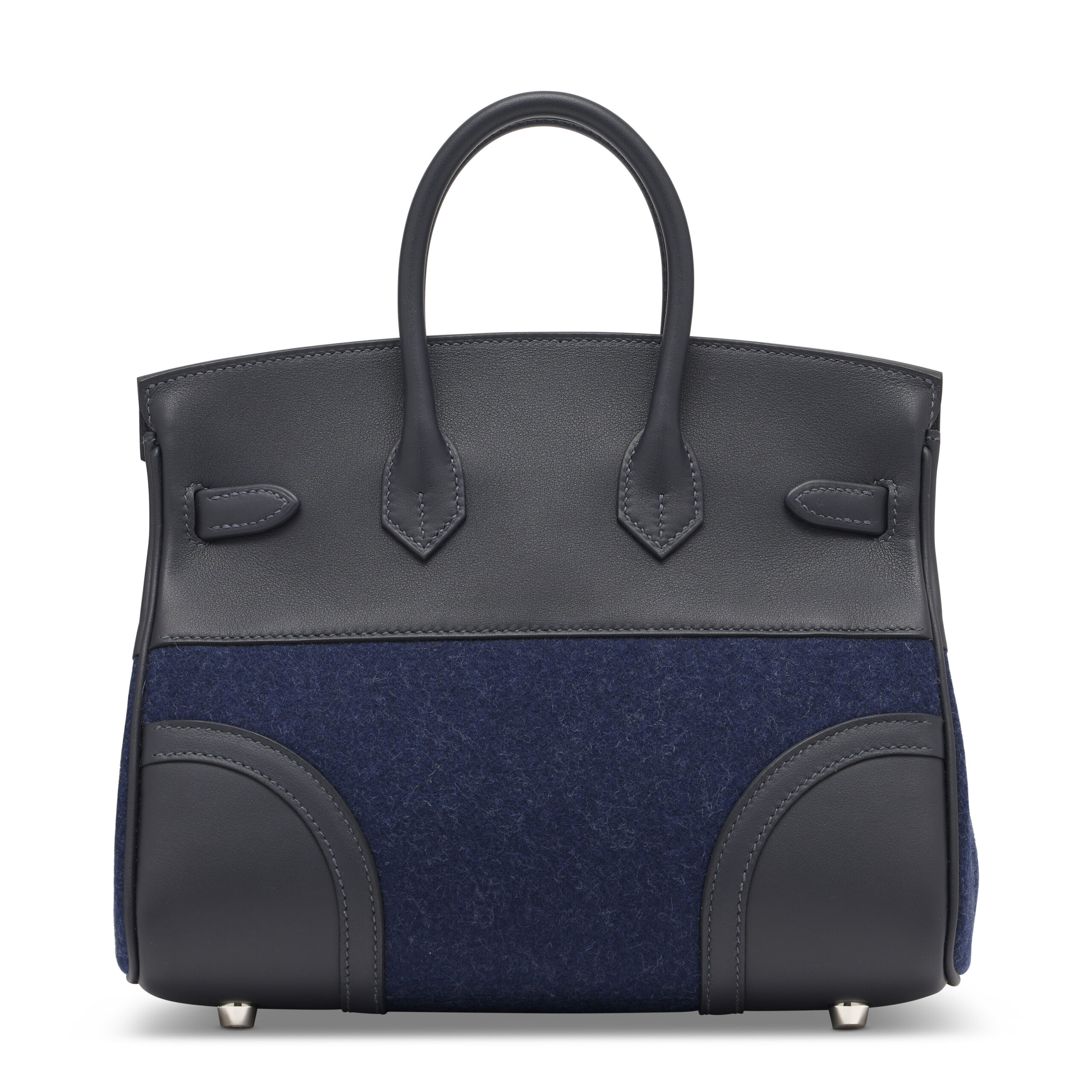 A LIMITED EDITION CABAN, BLEU NUIT SWIFT LEATHER & FEUTRE, NEW WHITE MILO LAMBSKIN GO TEAM BIRKIN 25 WITH PALLADIUM HARDWARE 3 A LIMITED EDITION CABAN, BLEU NUIT SWIFT LEATHER & FEUTRE, NEW WHITE MILO LAMBSKIN GO TEAM BIRKIN 25 WITH PALLADIUM HARDWARE - Image 3