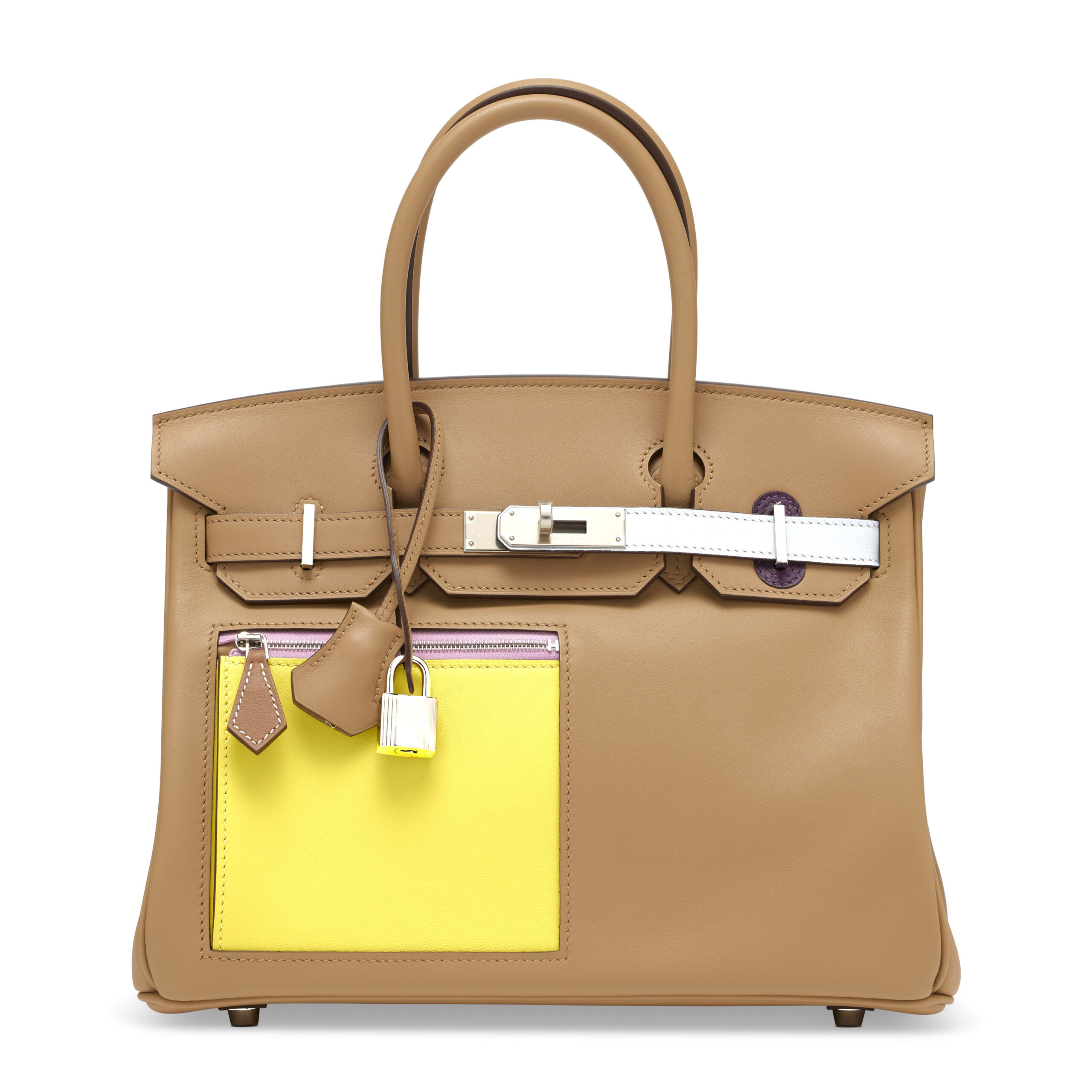 A LIMITED EDITION CHAI, LIME, MAUVE SYLVESTRE, BLEU BRUME, CASSIS & NATA SWIFT LEATHER COLORMATIC BIRKIN 30 WITH PALLADIUM HARDWARE 2 A LIMITED EDITION CHAI, LIME, MAUVE SYLVESTRE, BLEU BRUME, CASSIS & NATA SWIFT LEATHER COLORMATIC BIRKIN 30 WITH PALLADIUM HARDWARE - Image 2