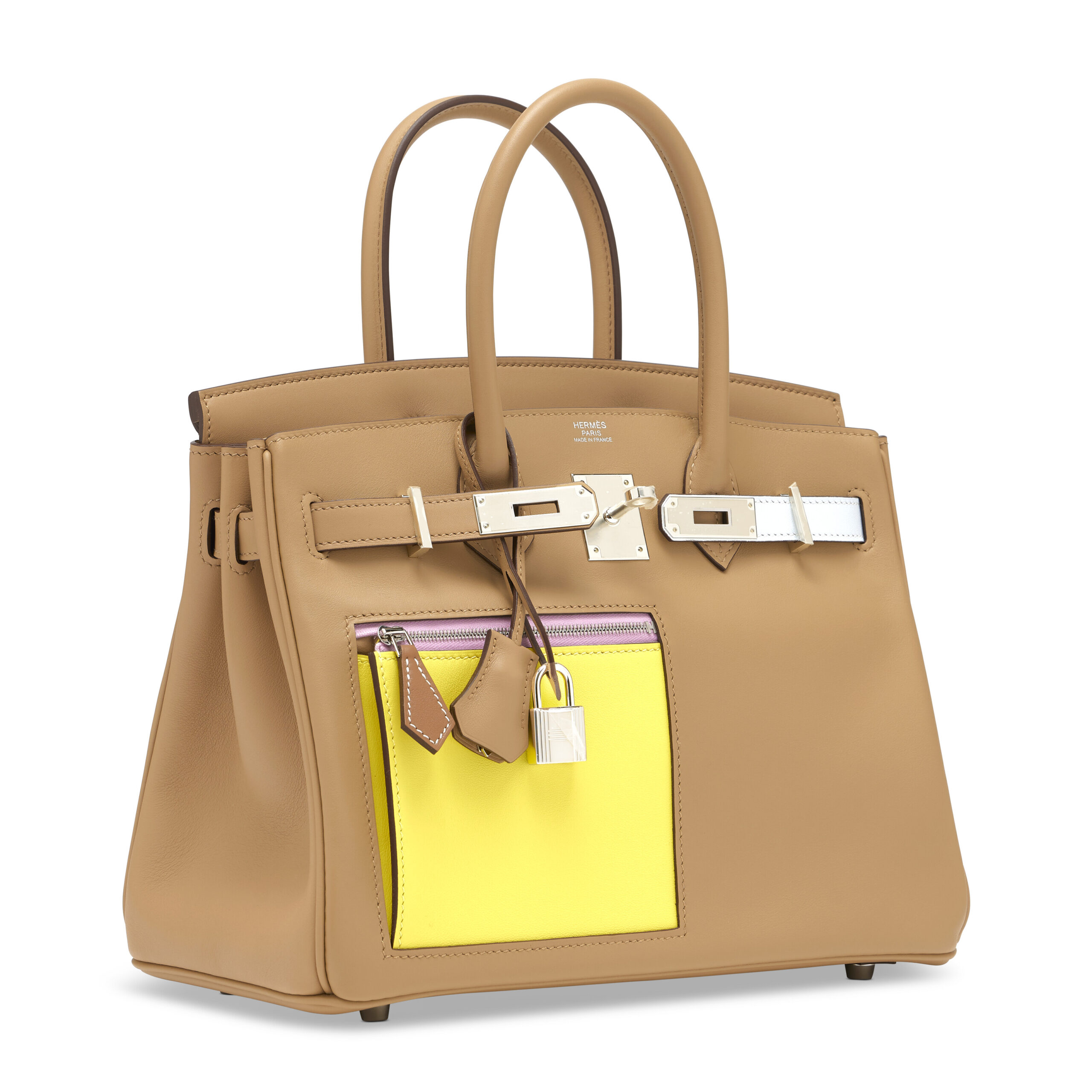 A LIMITED EDITION CHAI, LIME, MAUVE SYLVESTRE, BLEU BRUME, CASSIS & NATA SWIFT LEATHER COLORMATIC BIRKIN 30 WITH PALLADIUM HARDWARE 3 A LIMITED EDITION CHAI, LIME, MAUVE SYLVESTRE, BLEU BRUME, CASSIS & NATA SWIFT LEATHER COLORMATIC BIRKIN 30 WITH PALLADIUM HARDWARE - Image 3