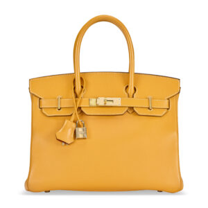 A LIMITED EDITION JAUNE D'OR & POTIRON EPSOM LEATHER CANDY BIRKIN 30 WITH PERMABRASS HARDWARE