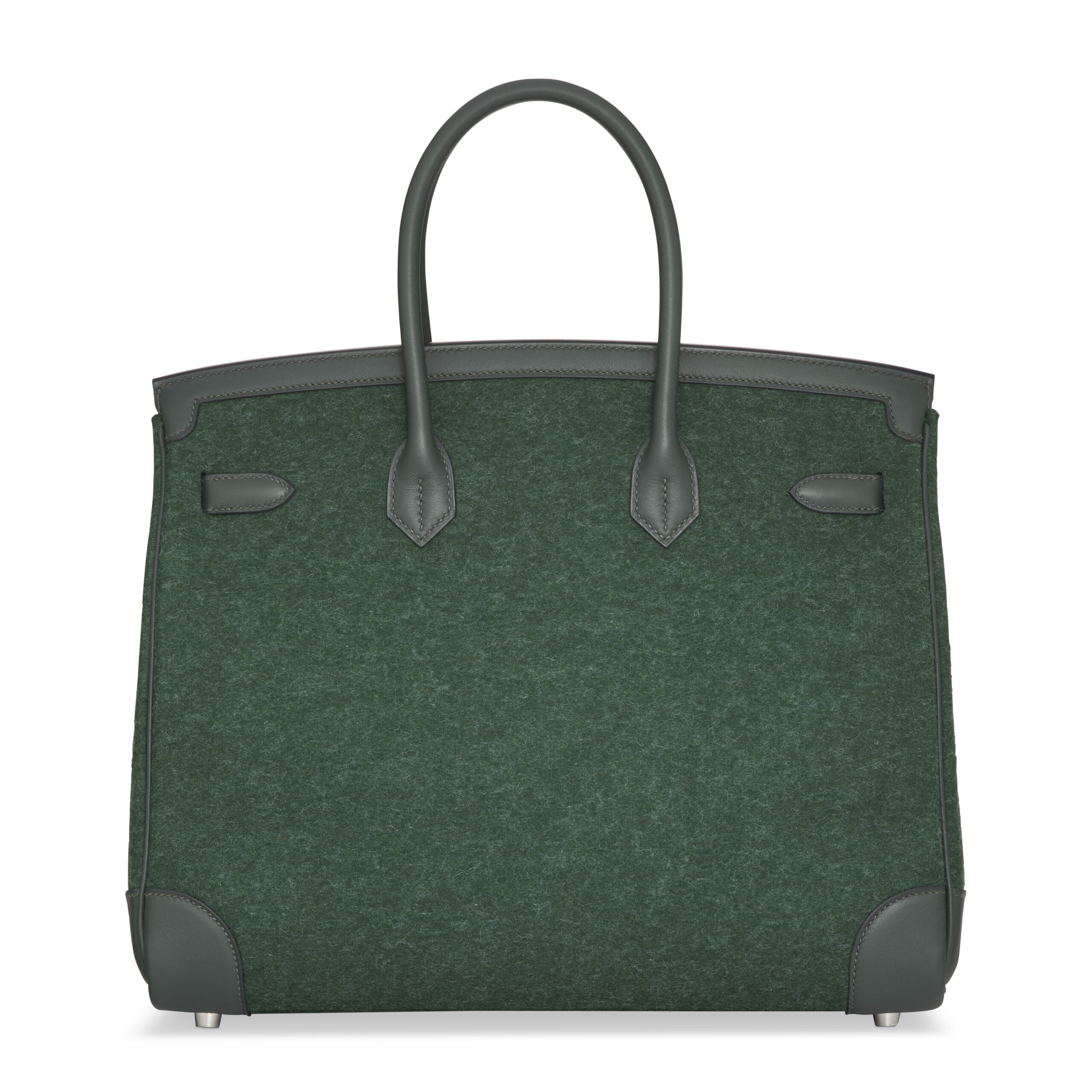 A LIMITED EDITION VERT CYPRESS SWIFT LEATHER & VERT ANGLAIS FEUTRE WOOL BIRKIN 35 WITH PALLADIUM HARDWARE - Image 4