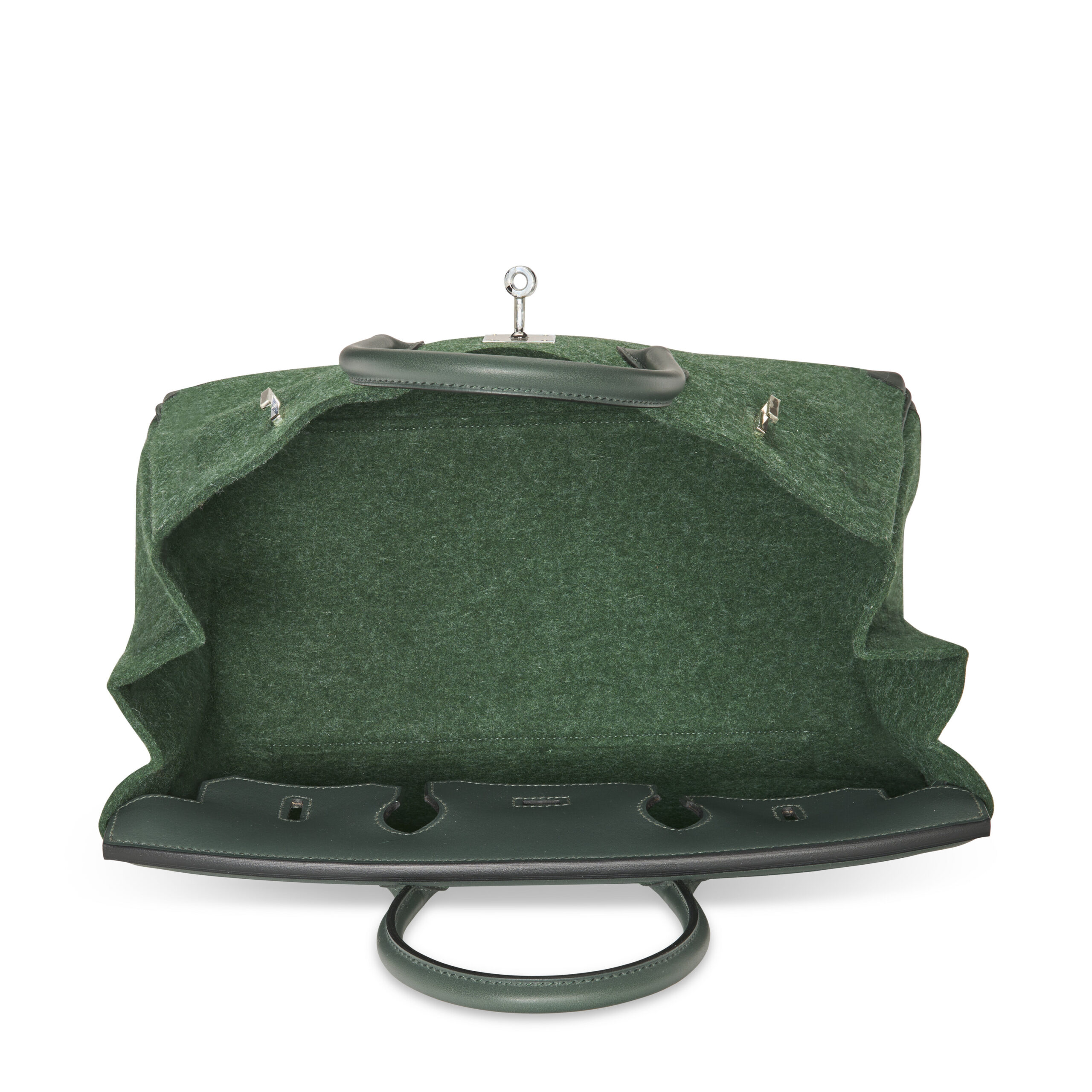 A LIMITED EDITION VERT CYPRESS SWIFT LEATHER & VERT ANGLAIS FEUTRE WOOL BIRKIN 35 WITH PALLADIUM HARDWARE - Image 6