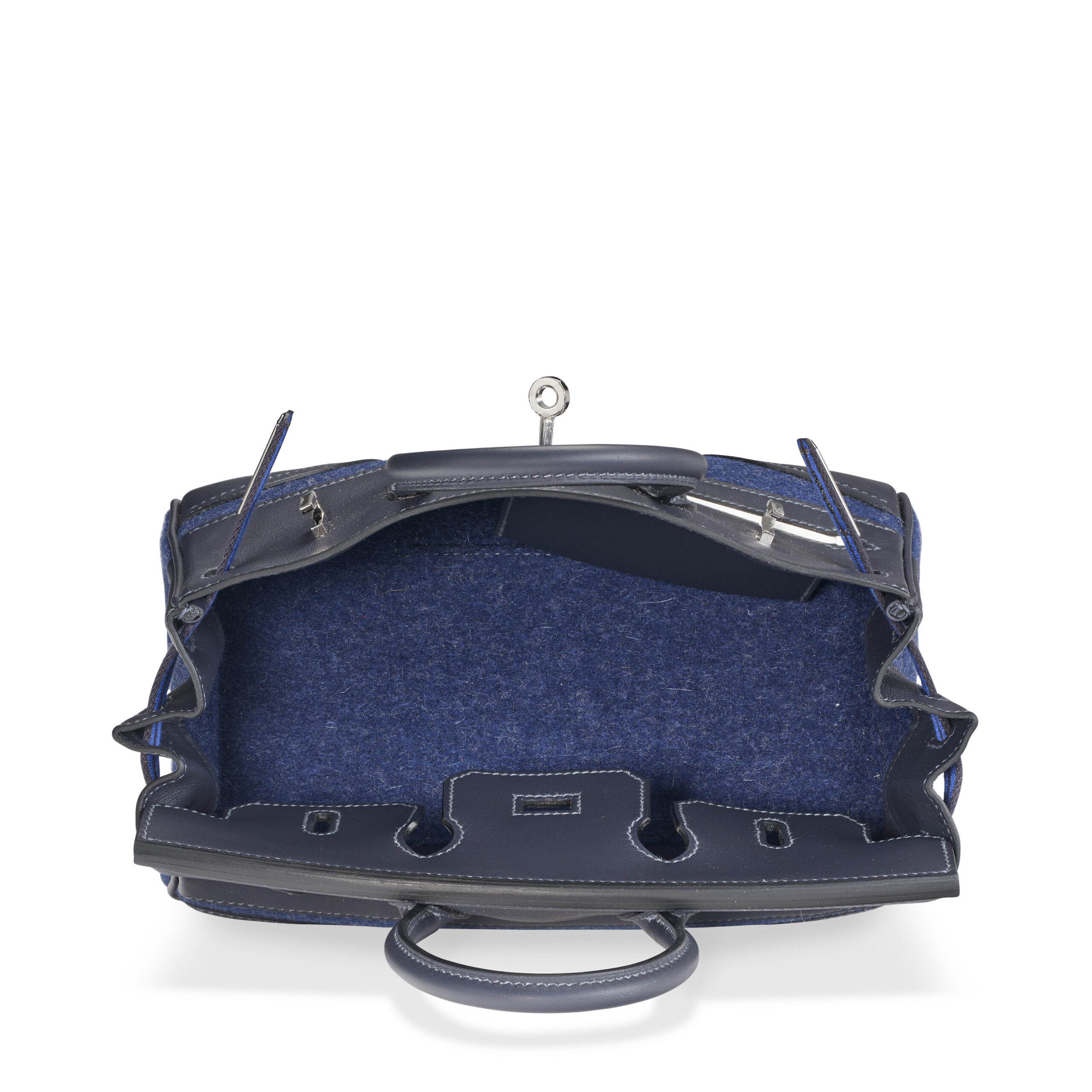 A LIMITED EDITION CABAN BLEU NUIT SWIFT LEATHER FEUTRE, NEW WHITE MILO LAMBSKIN GO TEAM BIRKIN 25 WITH PALLADIUM HARDWARE 5 A LIMITED EDITION CABAN BLEU NUIT SWIFT LEATHER FEUTRE, NEW WHITE MILO LAMBSKIN GO TEAM BIRKIN 25 WITH PALLADIUM HARDWARE - Image 5