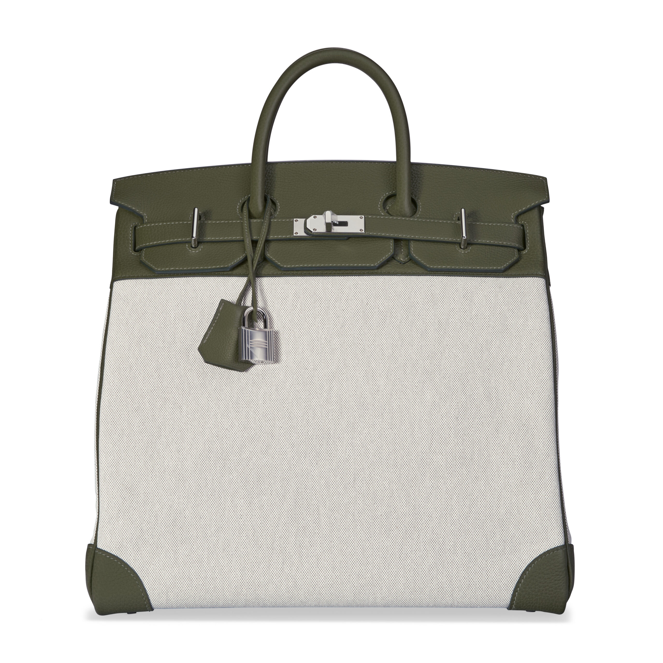 A LIMITED EDITION VERT VERONESE TOGO LEATHER & ECRU TOILE CANVAS HAC BIRKIN 40 WITH PALLADIUM HARDWARE