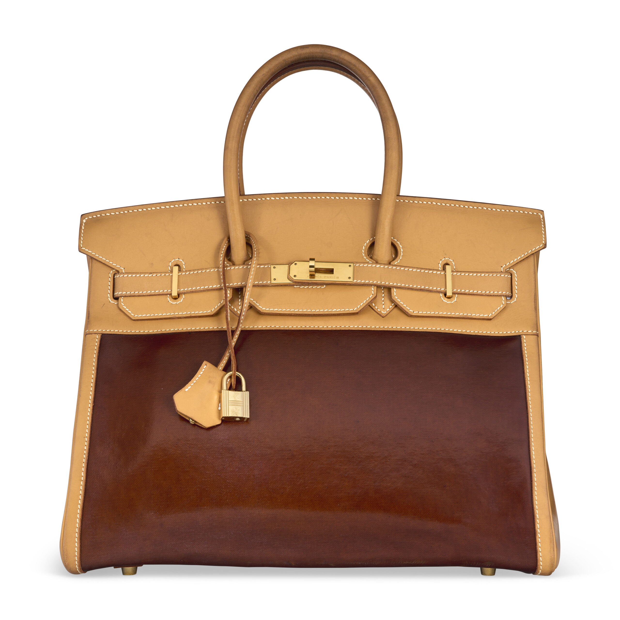 A LIMITED EDITION VACHE NATURELLE LEATHER & AMAZONIA RUBBER BIRKIN 35 WITH GOLD HARDWARE 2 A LIMITED EDITION VACHE NATURELLE LEATHER & AMAZONIA RUBBER BIRKIN 35 WITH GOLD HARDWARE - Image 2